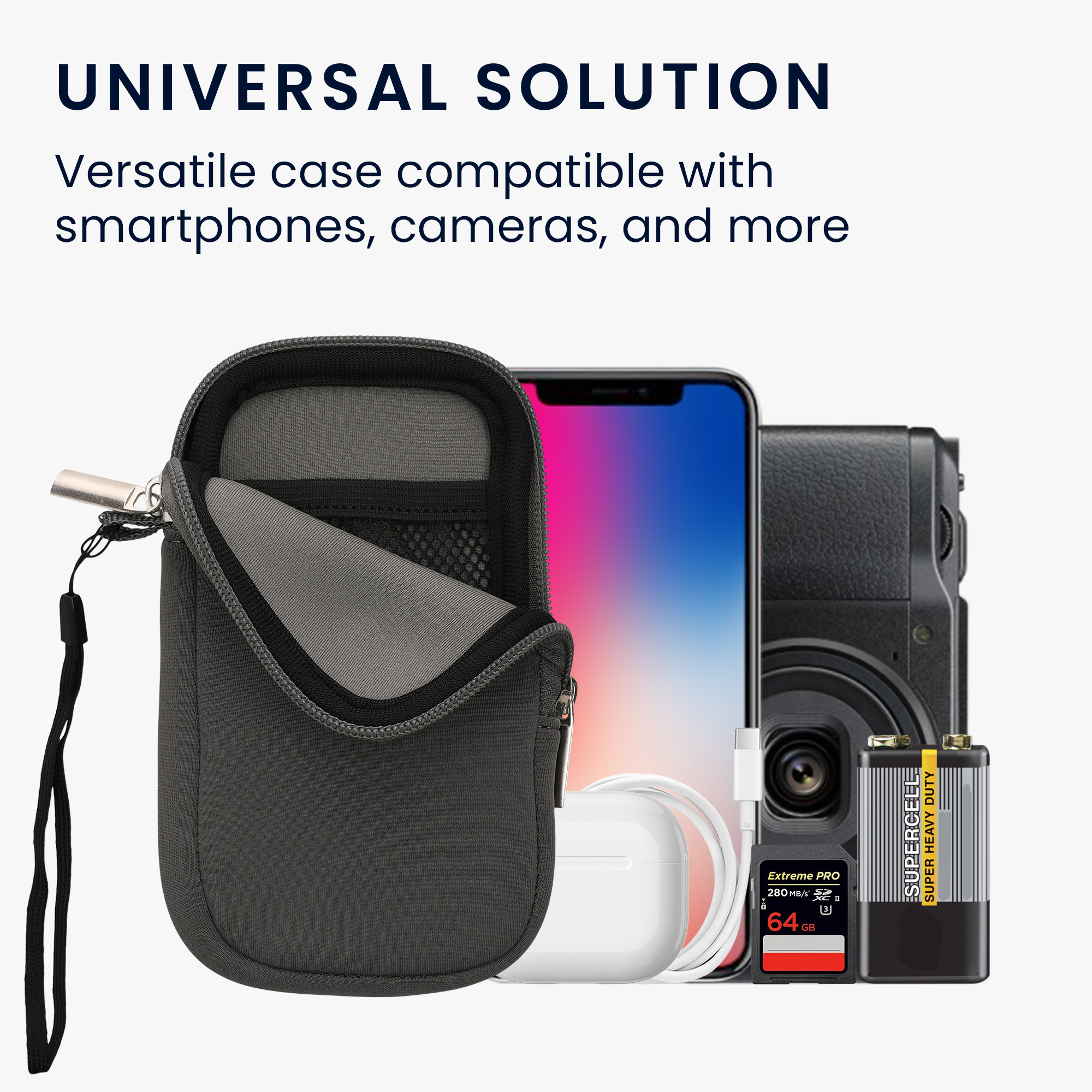 kwmobile univerzální pouzdro na mobil L 6.5", neopren, Stone Dust