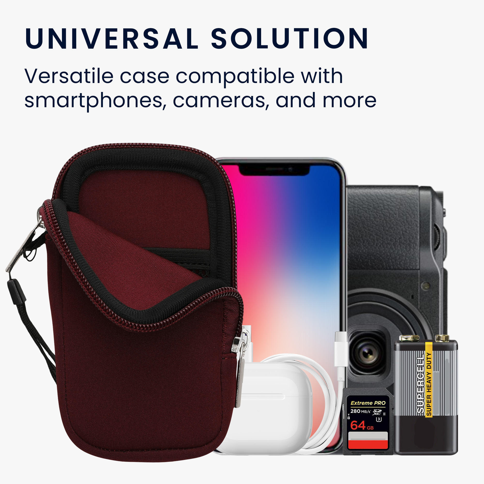 Univerzální pouzdro na mobil kwmobile - XS - 3,5/4" - vínově fialová