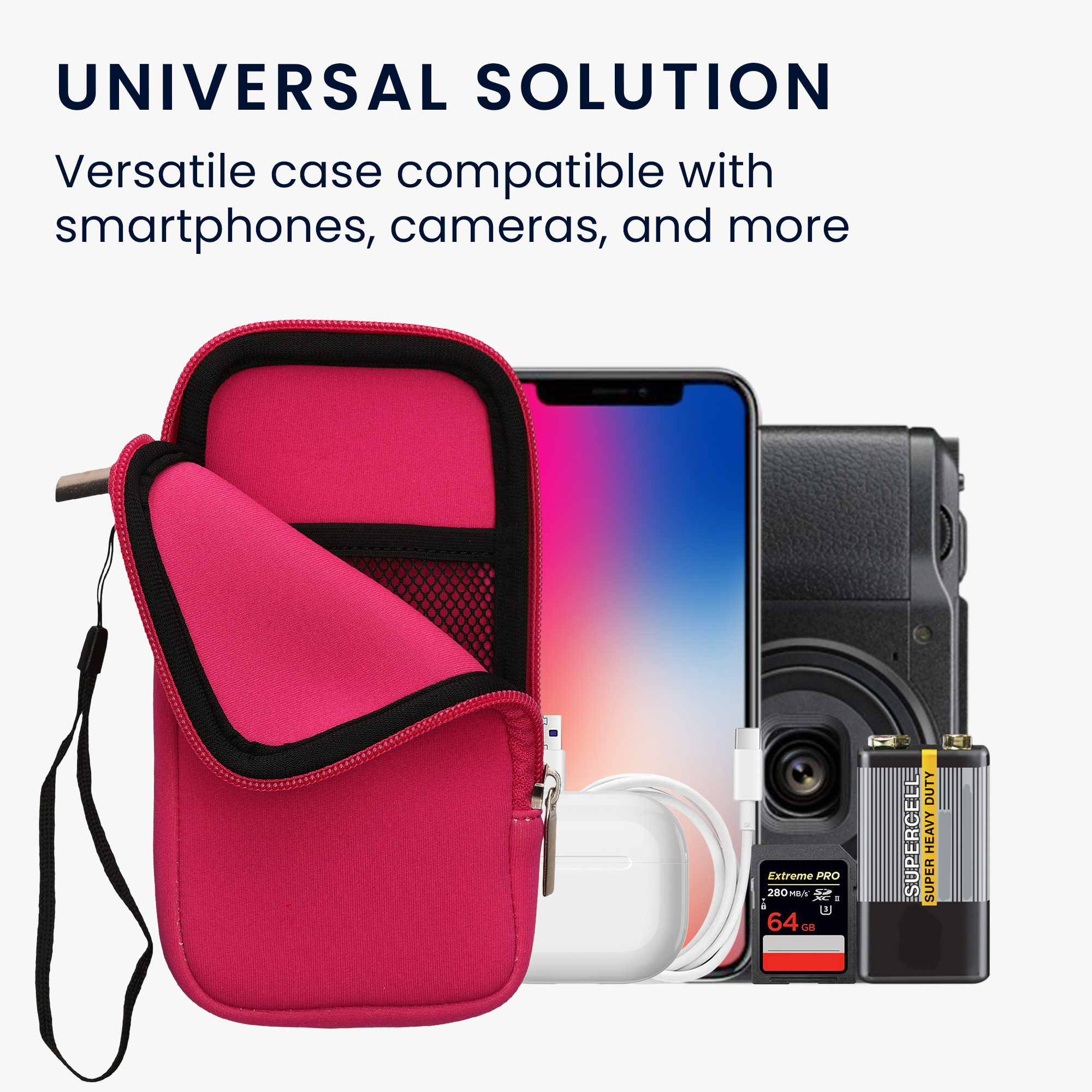 Univerzální pouzdro na mobil kwmobile - XL - 17,7 x 8,5 cm (6.7/6.8") - tmavě růžová