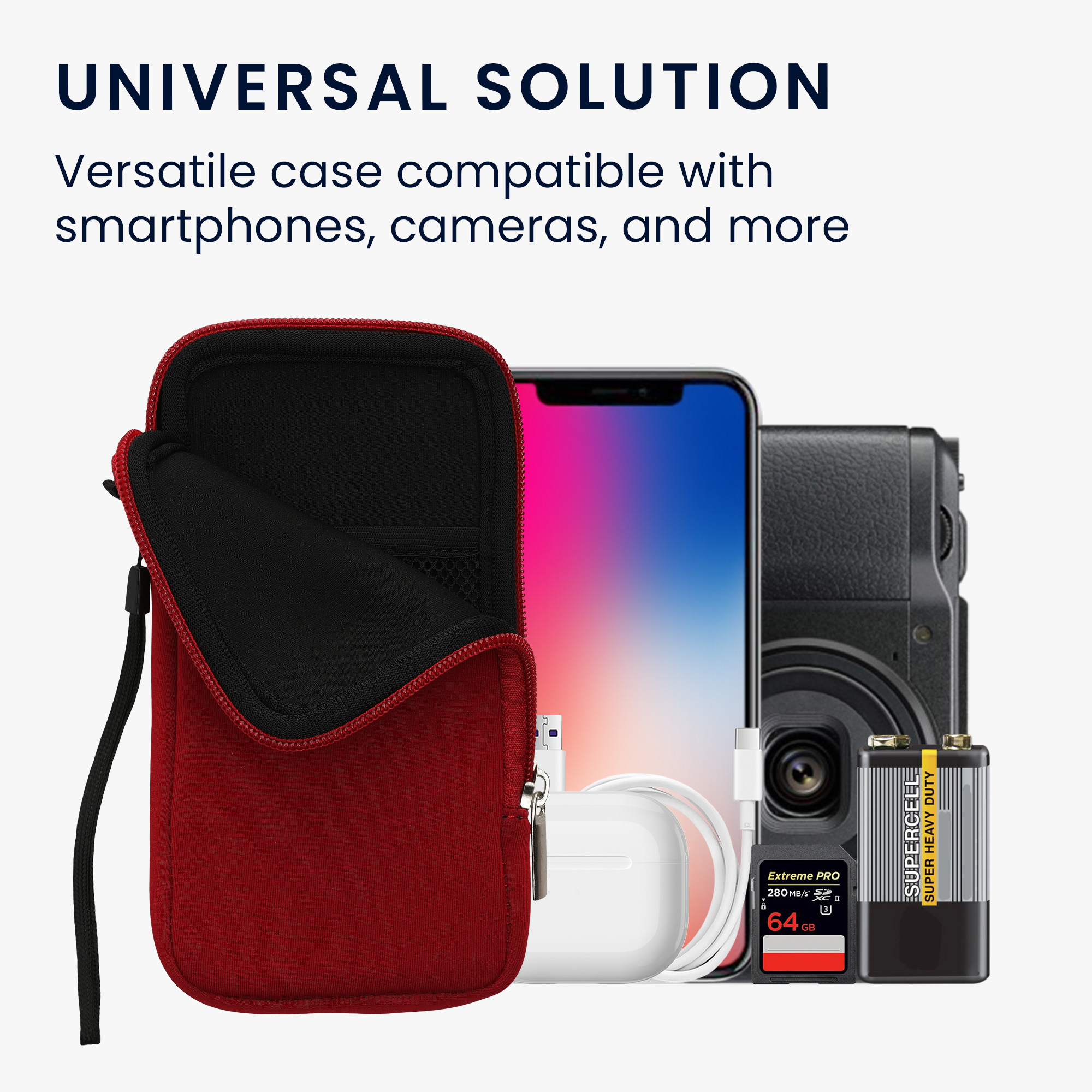 Univerzální pouzdro na mobil kwmobile - XL - 17,7 x 8,5 cm (6.7/6.8") - červená