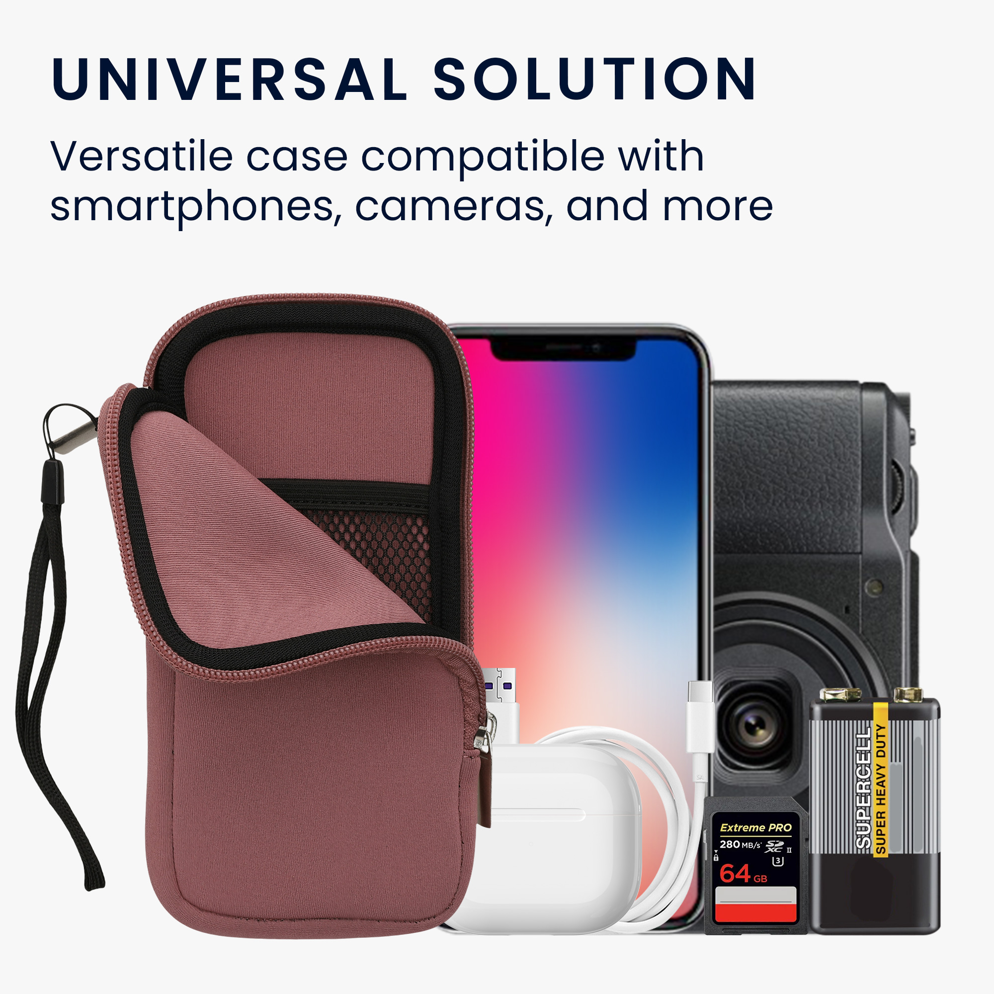 Univerzální pouzdro kwmobile na mobil XL 6,7/6,8" (17,7 x 8,5 cm) - tmavě růžová