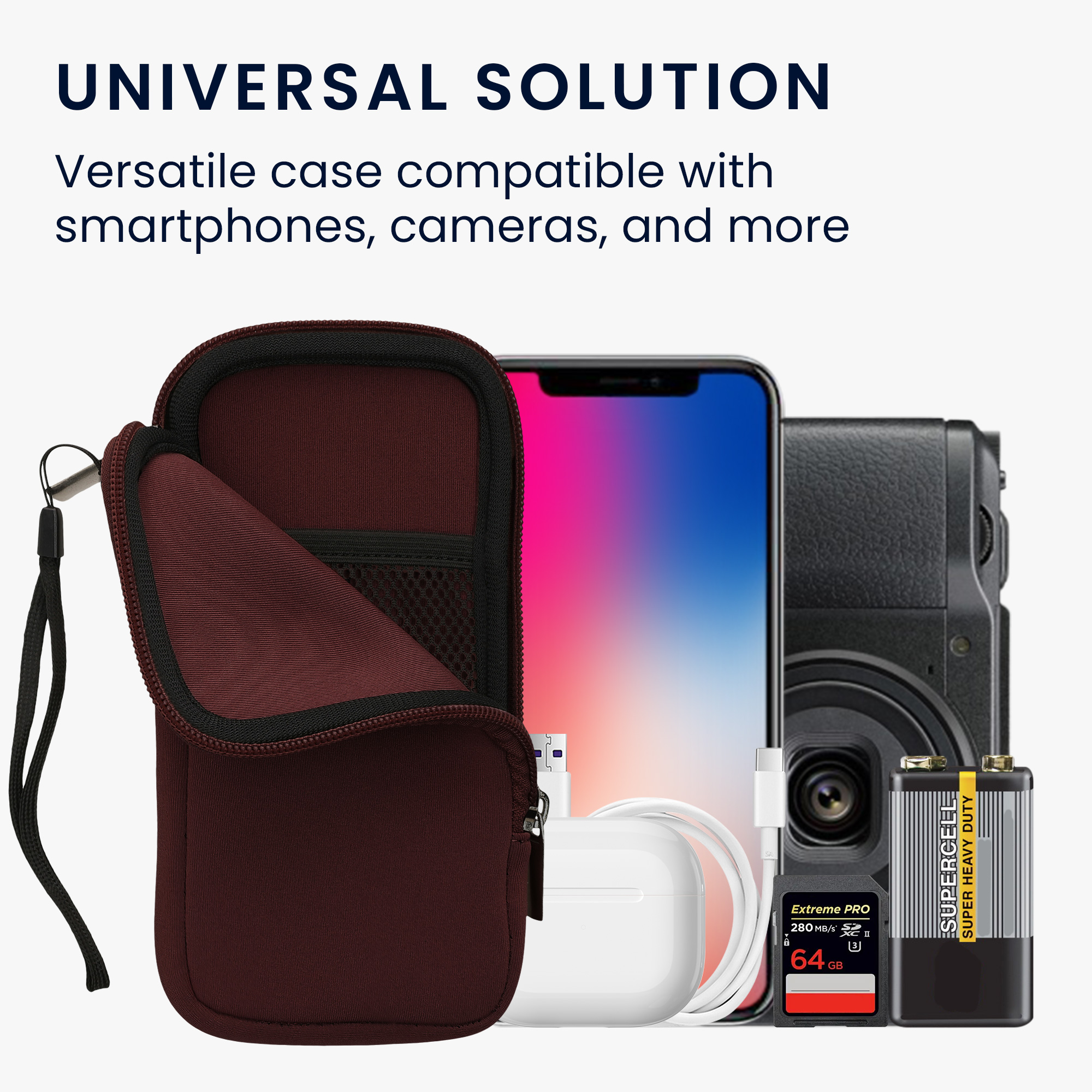 Univerzální pouzdro na mobil kwmobile - XL - 17,7 x 8,5 cm (6.7/6.8") - vínově fialová