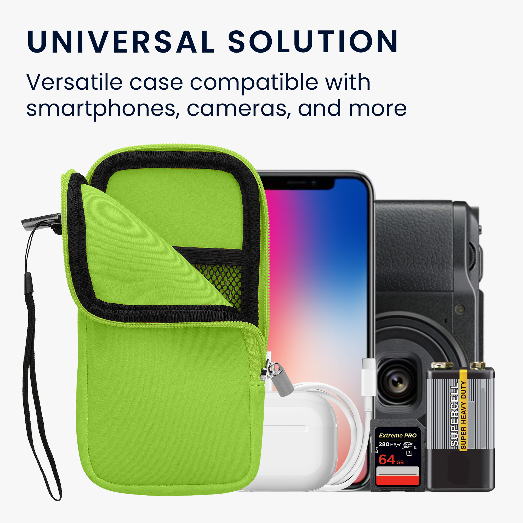 Univerzální pouzdro kwmobile na mobil XL 6,7/6,8" (17,7 x 8,5 cm) - neonově zelená