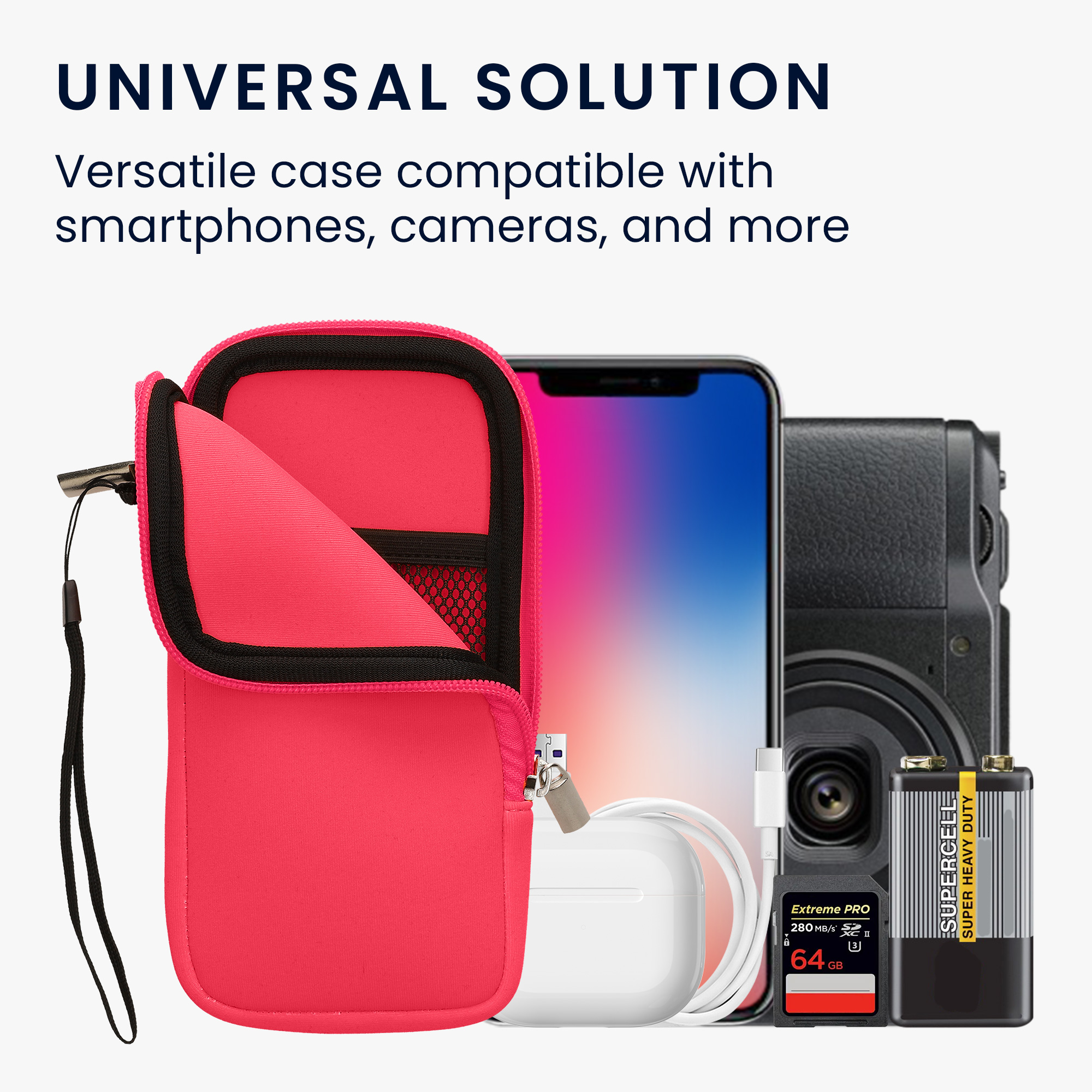 Univerzální pouzdro kwmobile na mobil XL 6,7/6,8" (17,7 x 8,5 cm) - neonově růžová