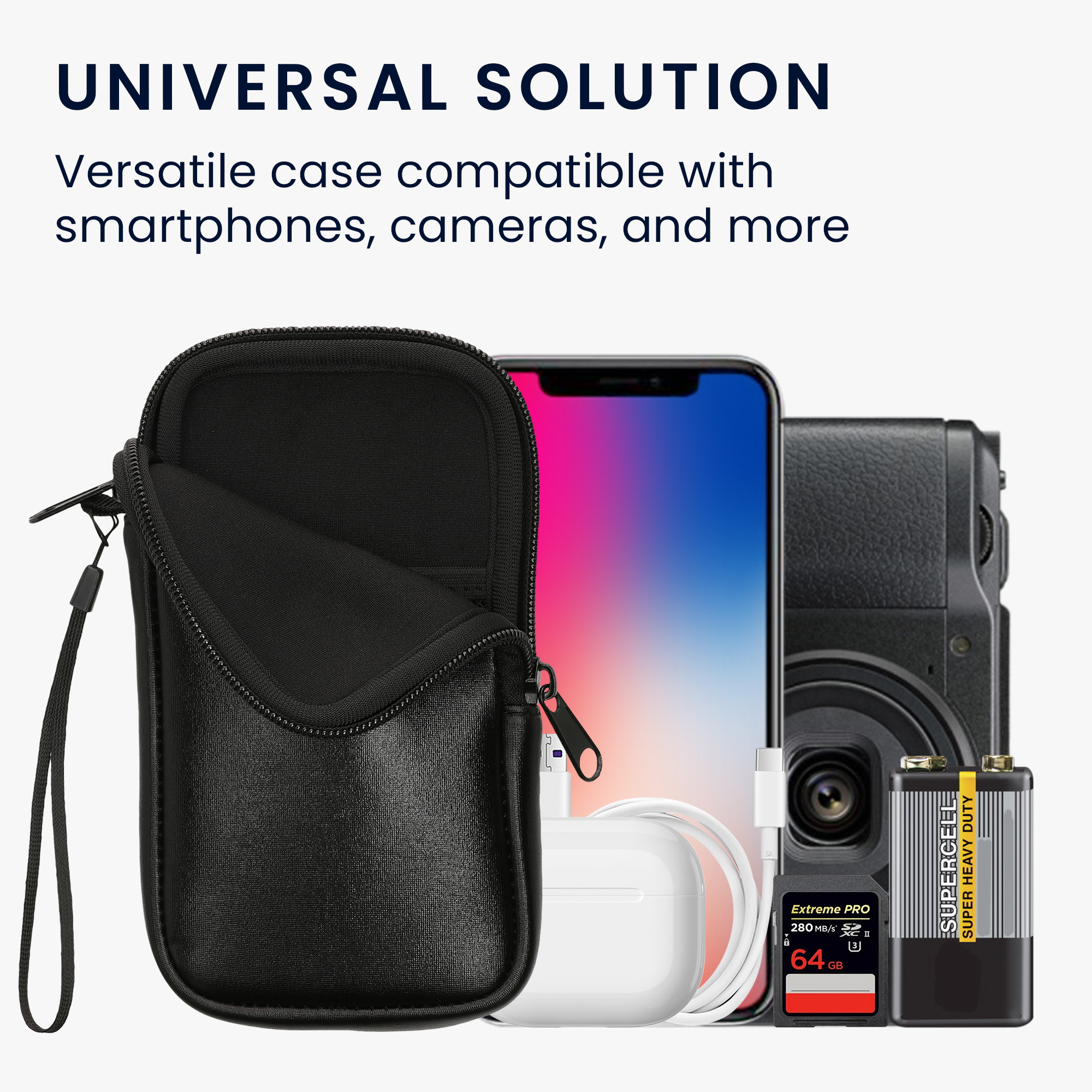 kwmobile univerzální pouzdro na mobil L 6.5", neopren, Metallic černá