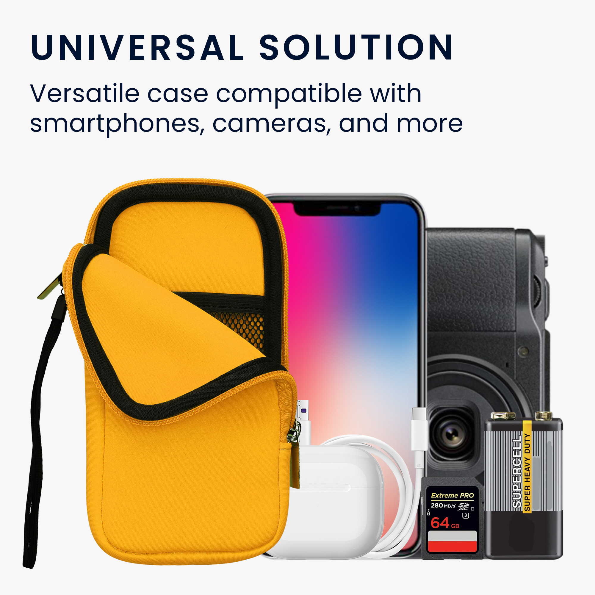 Univerzální pouzdro na mobil kwmobile - XL - 17,7 x 8,5 cm (6.7/6.8") - medově žlutá