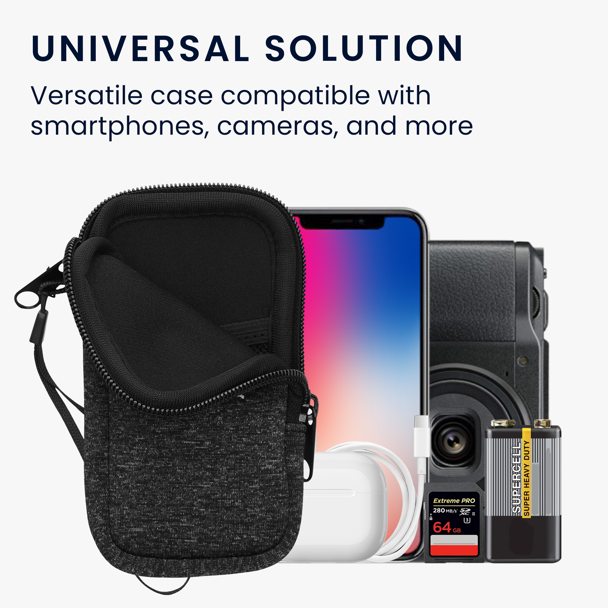 Univerzální pouzdro na mobil kwmobile - XS - 3,5/4" - antracitová / bílá