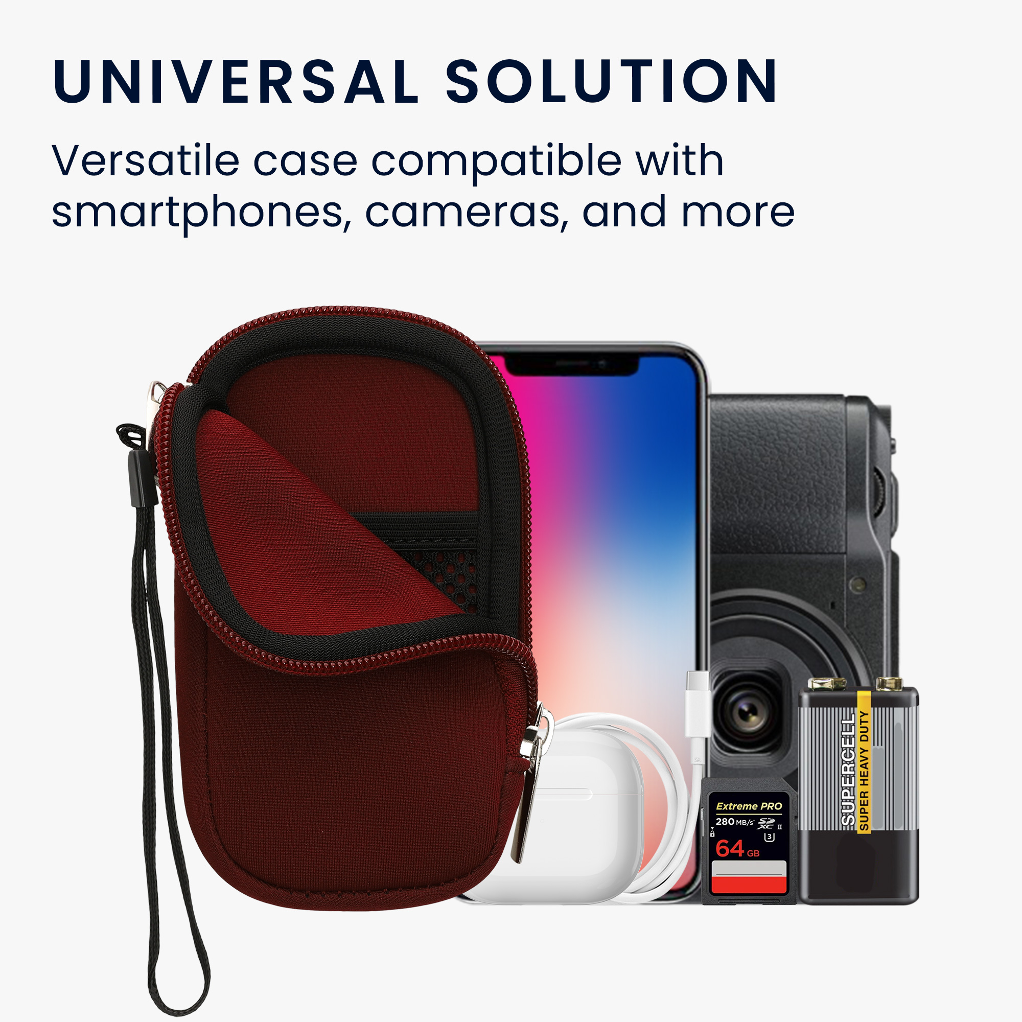 Univerzální pouzdro na mobil kwmobile - XS - 3,5/4" - vínová