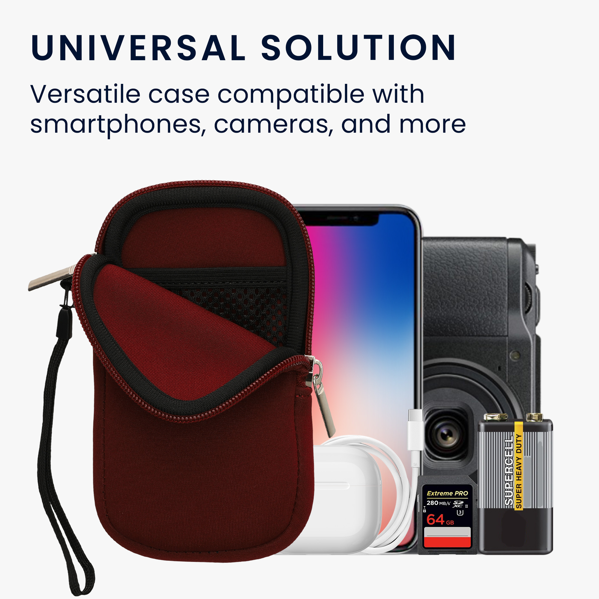 Univerzální pouzdro na mobil kwmobile pro Universal Phone Pouch Size M, sleeve in bordeaux