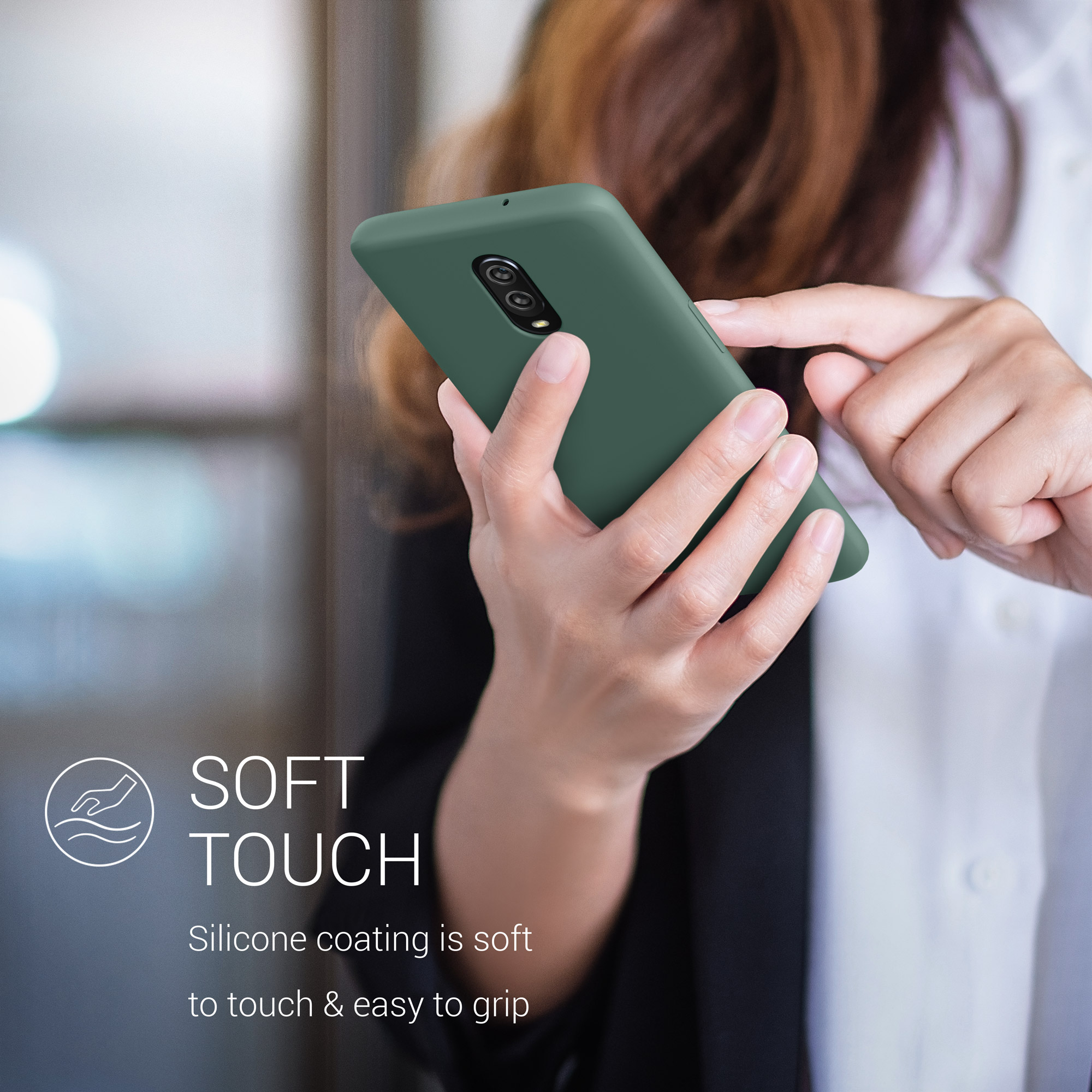 Kryt na mobil OnePlus 6T kwmobile TPU lesní zelená