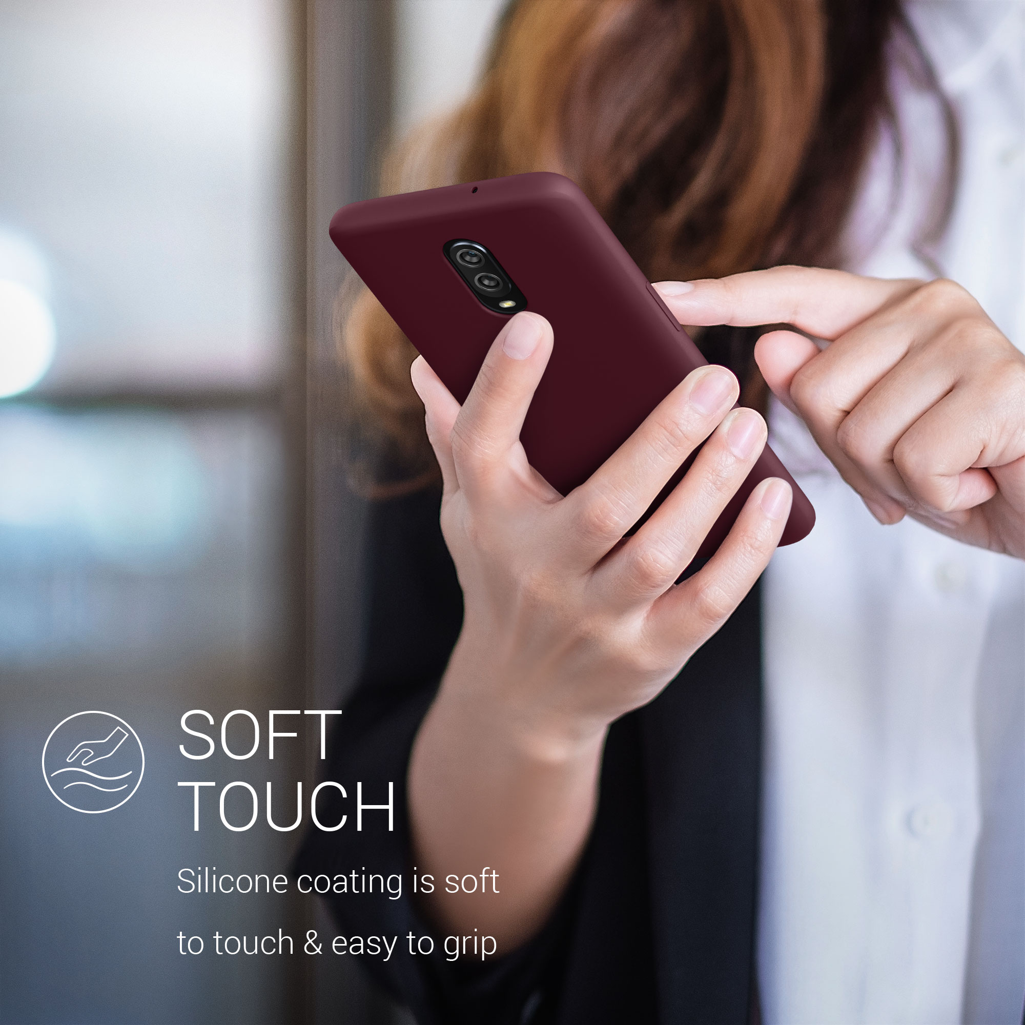 Kryt na mobil OnePlus 6T kwmobile TPU tawny červená