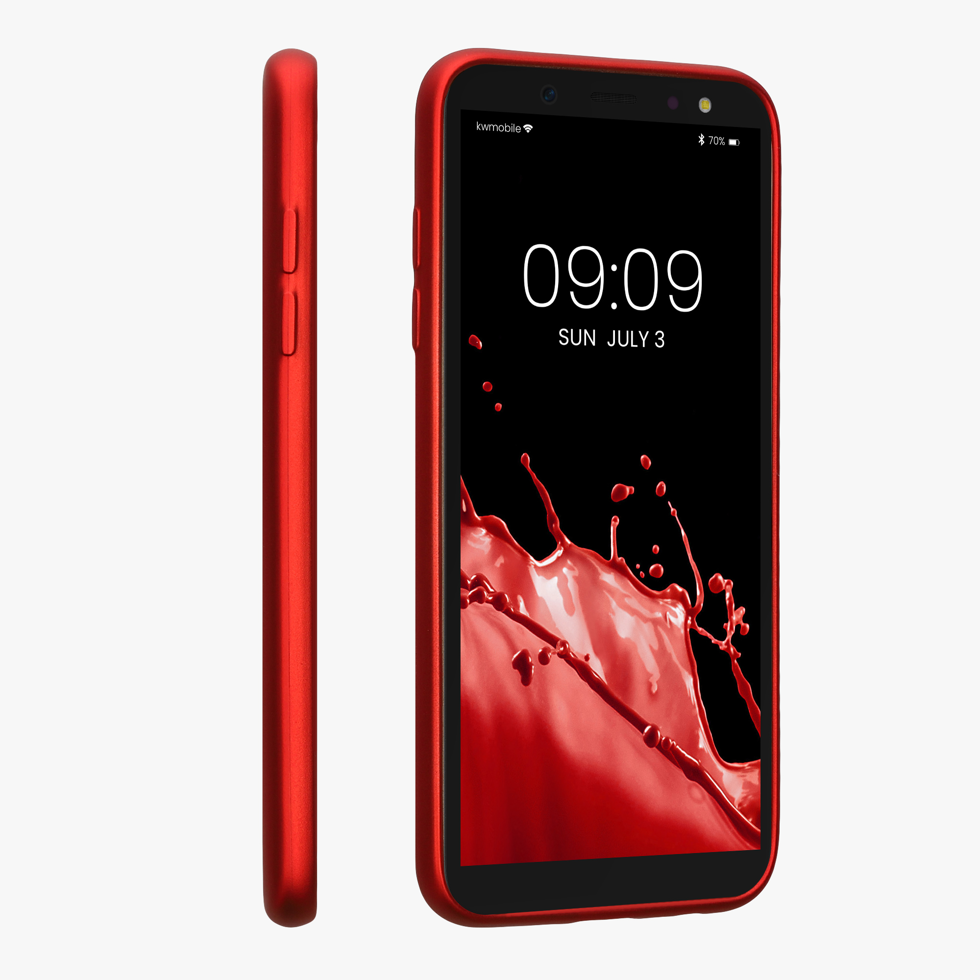 Metalický kryt na mobil Samsung Galaxy A6 (2018) kwmobile metalicky tmavě červený