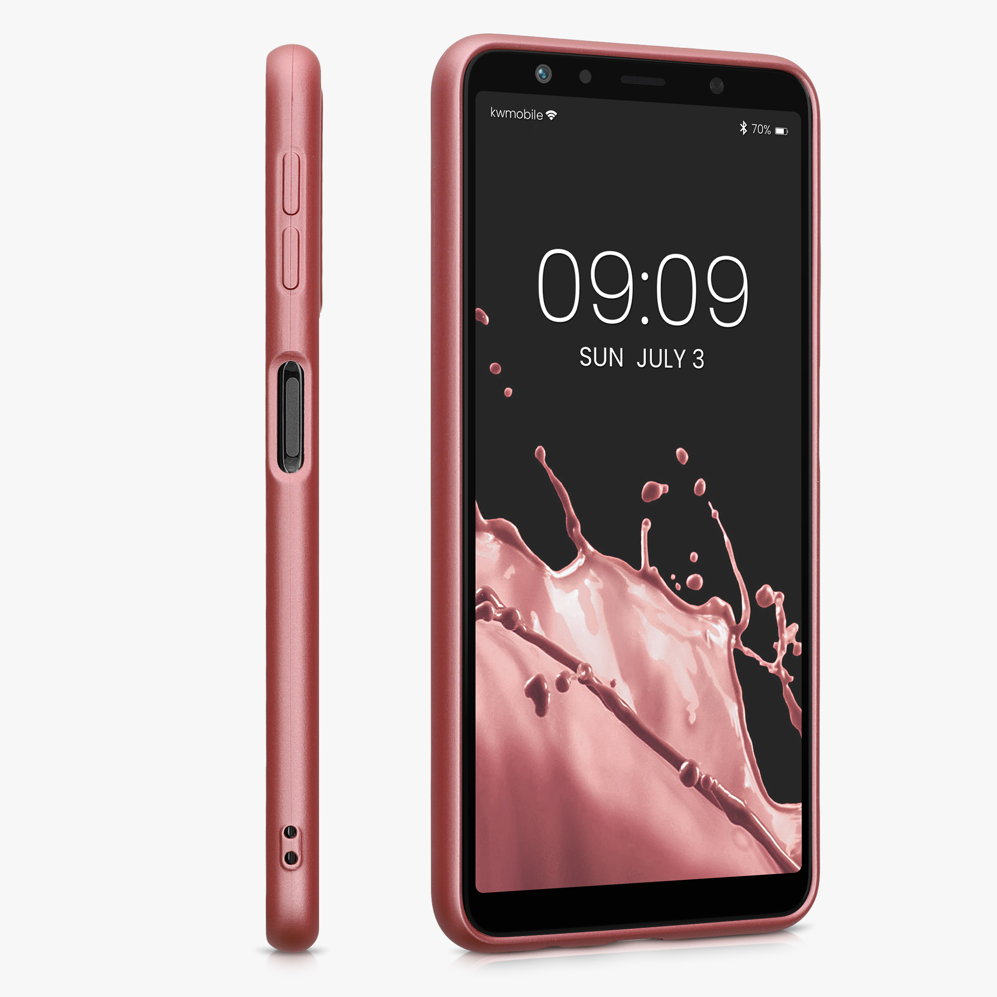 Metalický kryt na mobil Samsung Galaxy A7 (2018) kwmobile metalicky rose gold