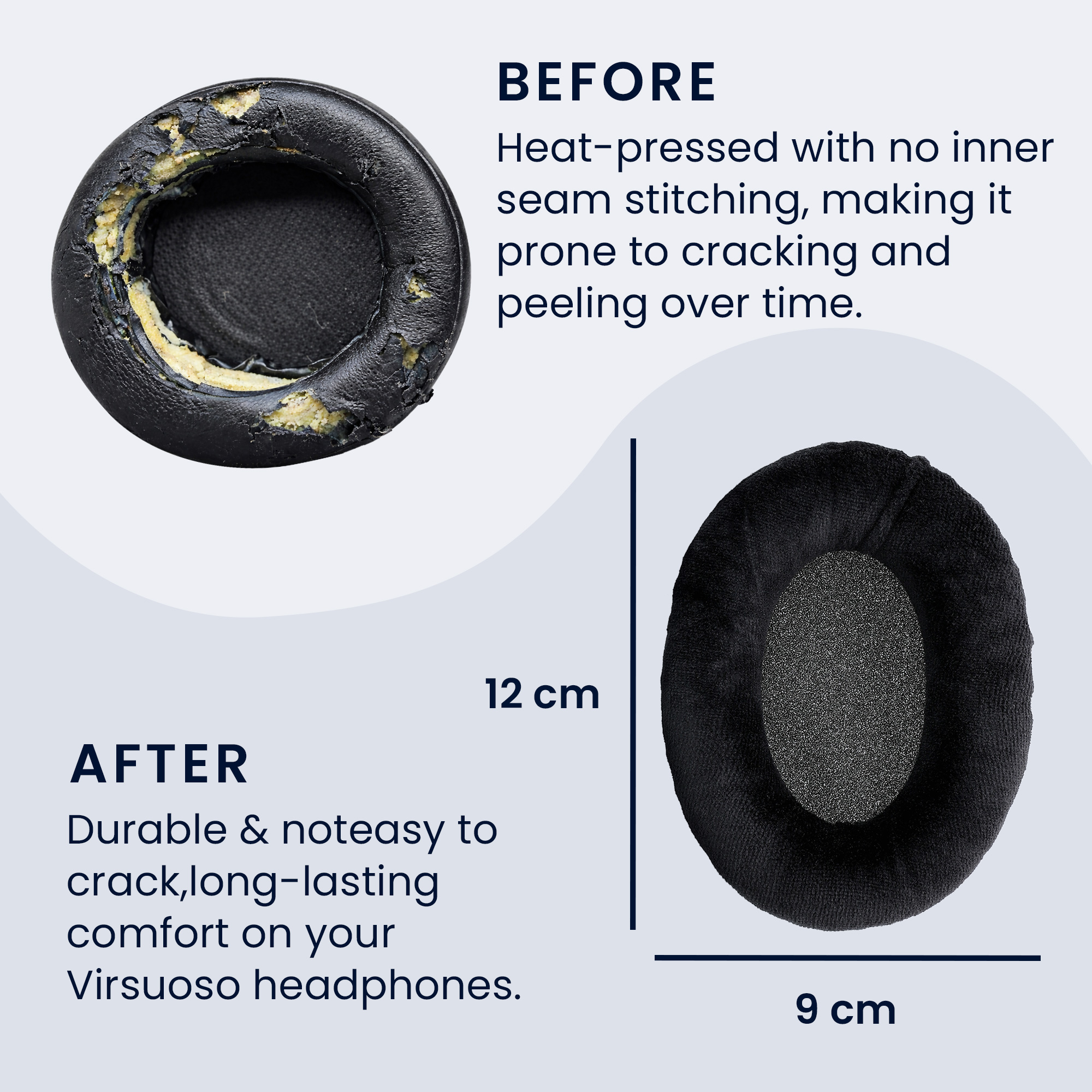 2x Náušníky na sluchátka kwmobile pro Sennheiser HD 559 / 569 / 599 Ear Pads - černá