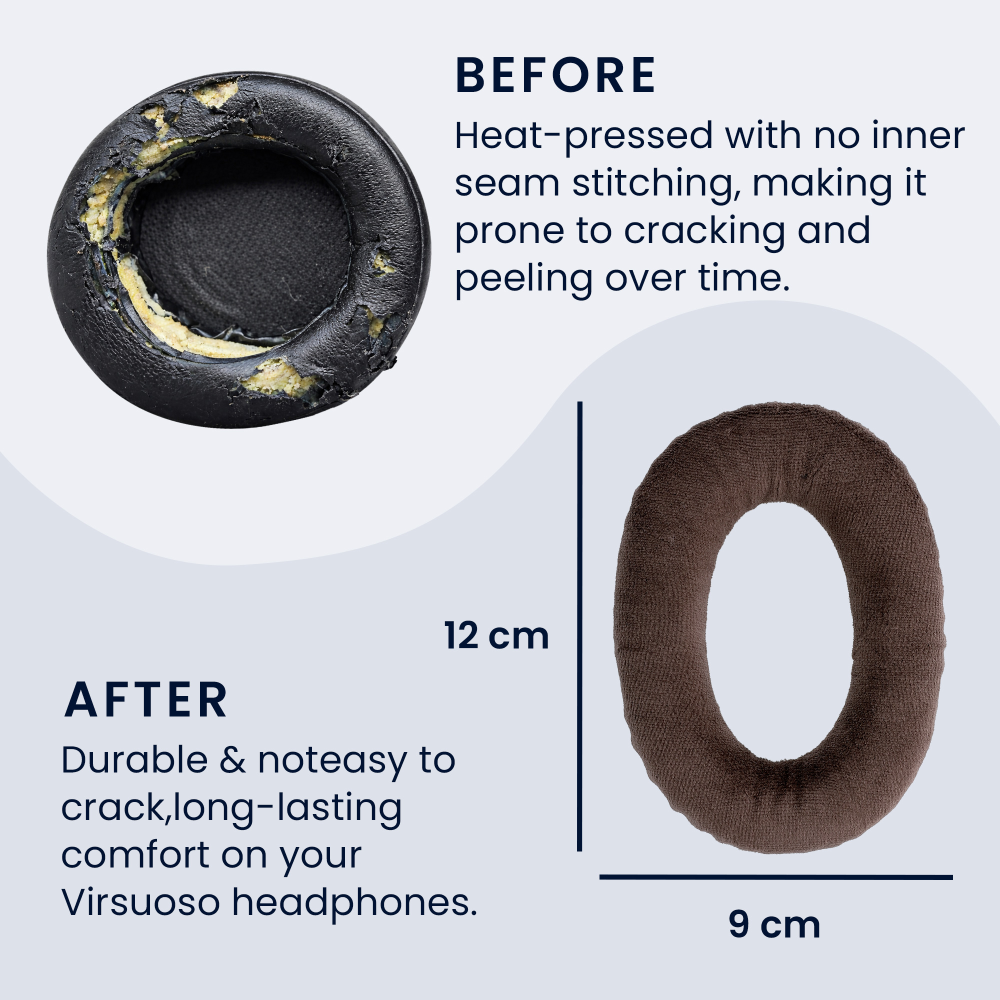 2x Náušníky na sluchátka kwmobile pro Sennheiser HD 559 / 569 / 599 Ear Pads - hnědá