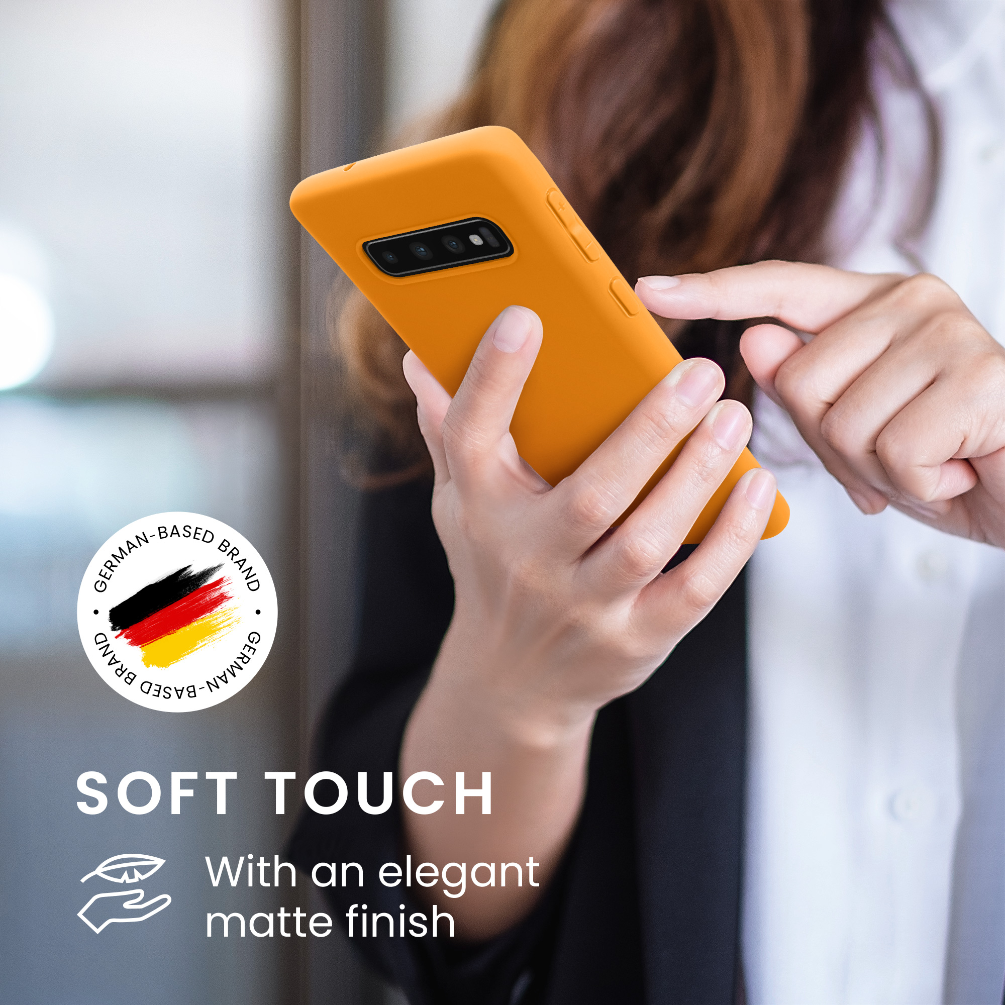 Kryt na mobil Samsung Galaxy S10 kwmobile TPU ovocně oranžový