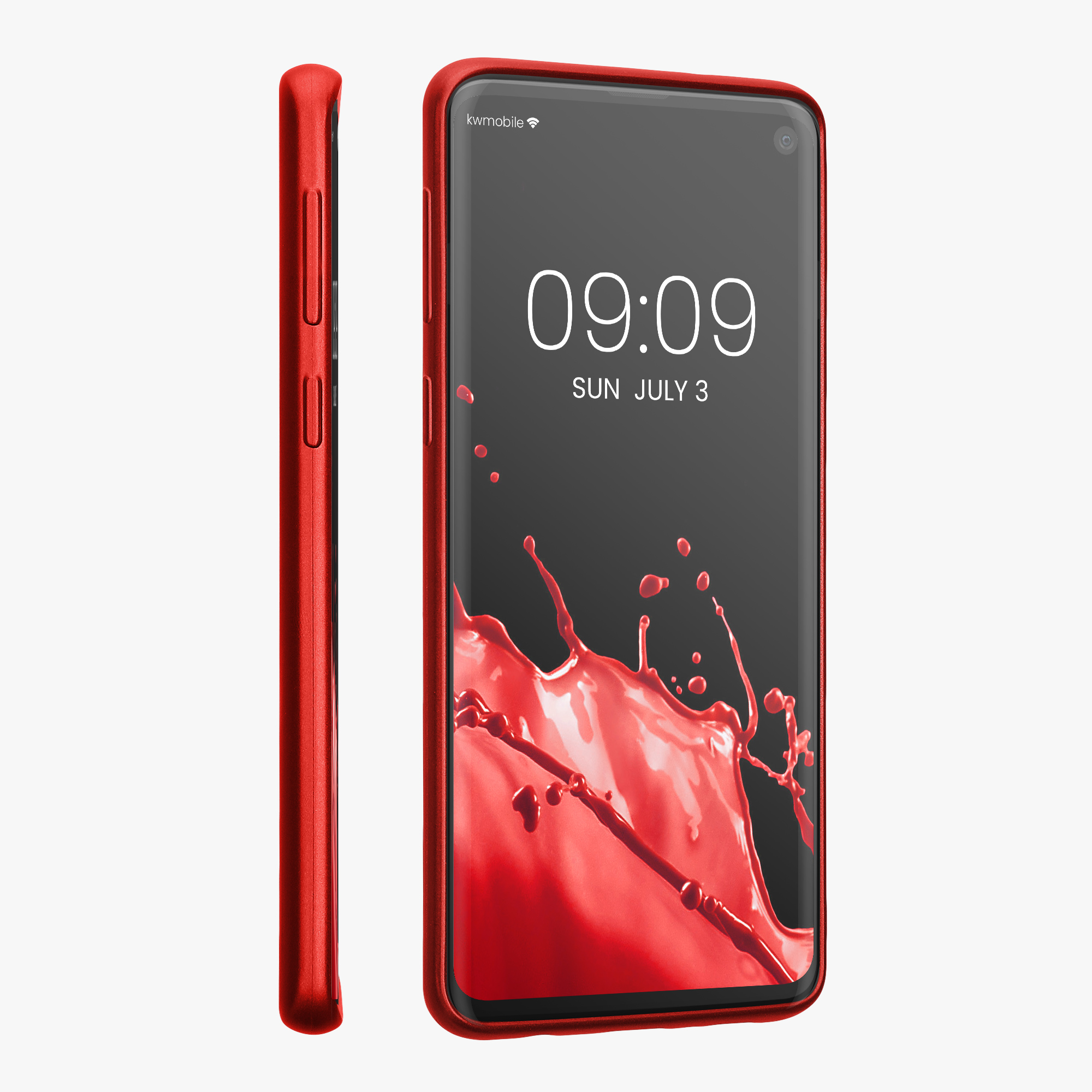 Metalický kryt na mobil Samsung Galaxy S10 kwmobile metalicky tmavě červený