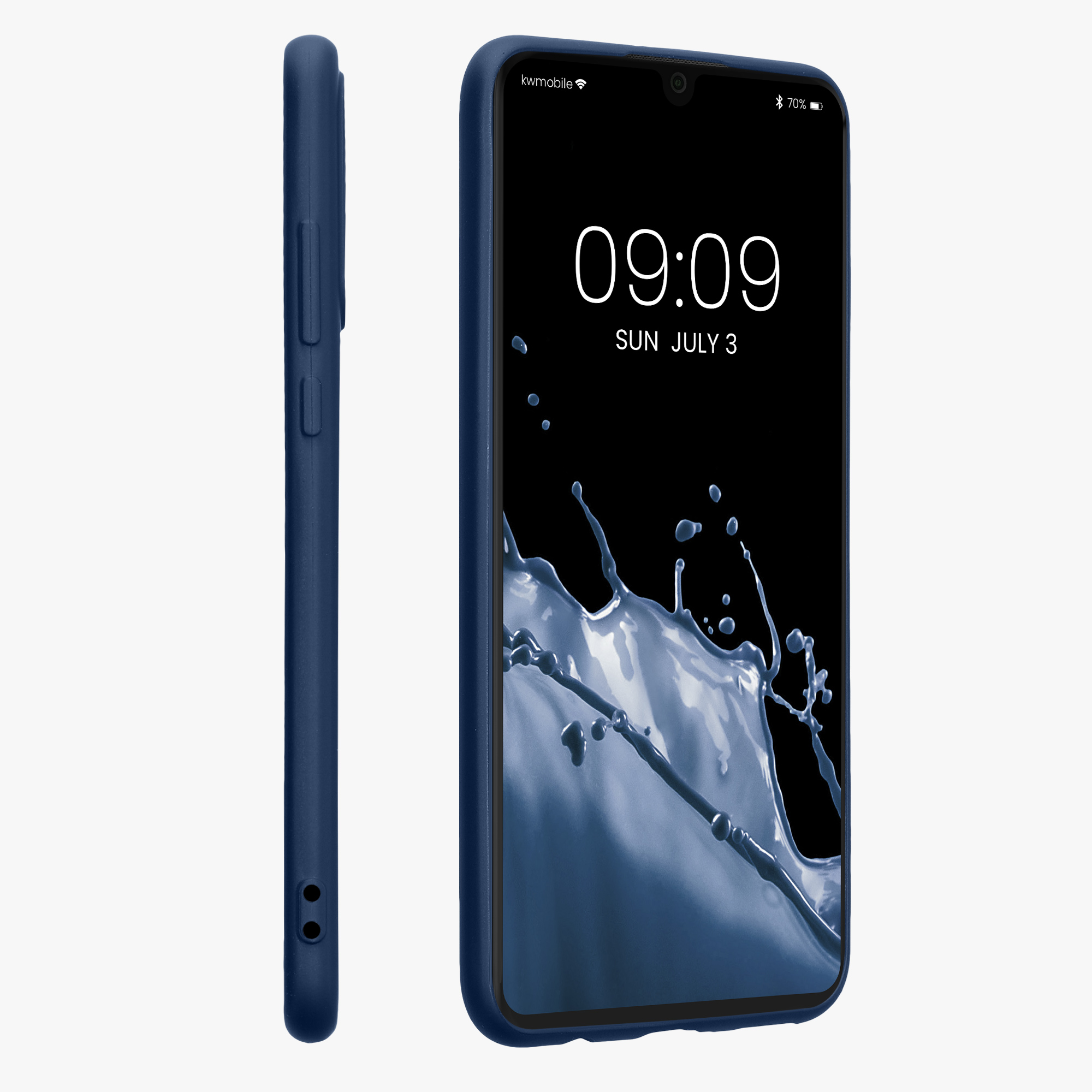 Pouzdro pro Huawei P30 Lite kwmobile tenké metalické silikonové - metalická modrá