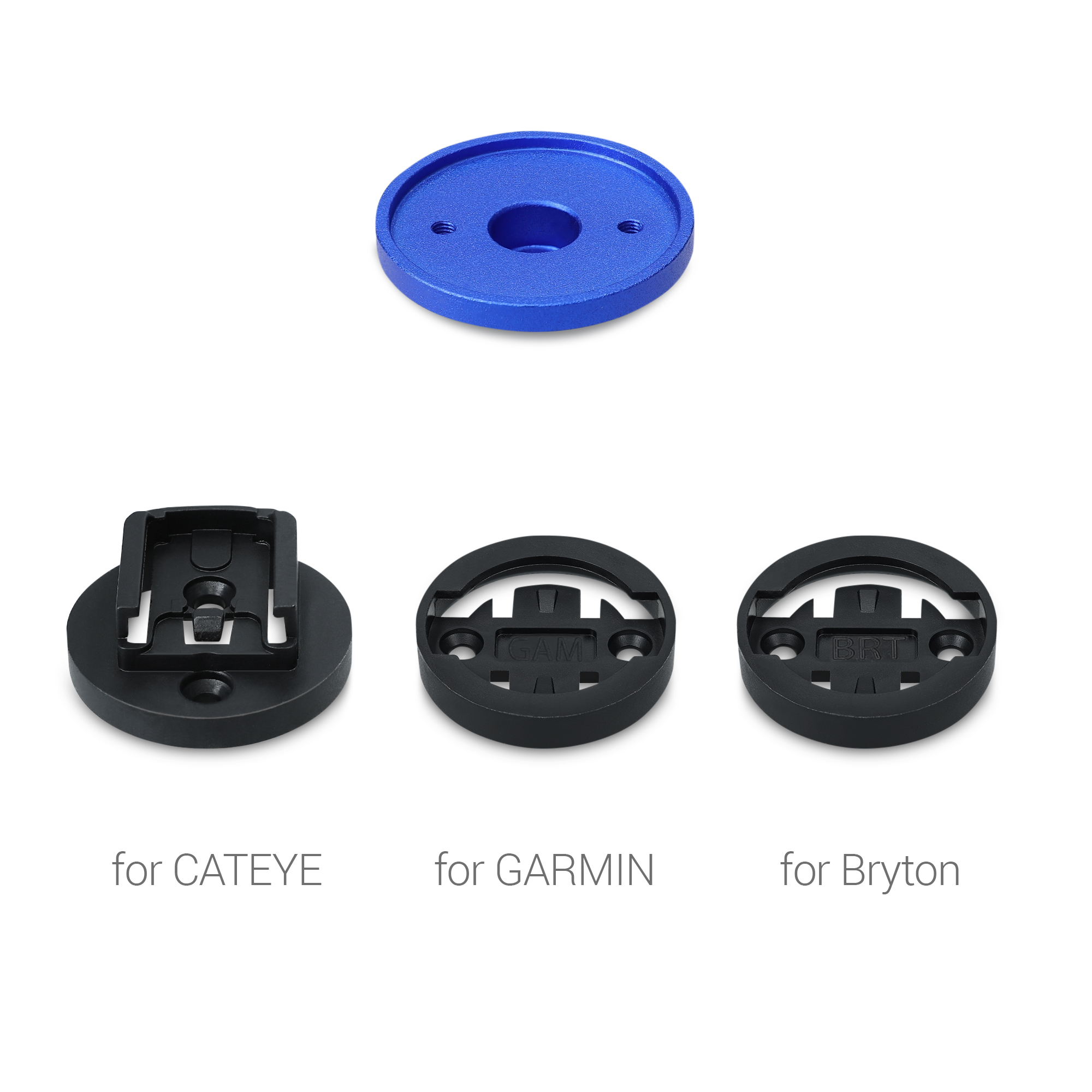 1x Držák na kolo kwmobile pro Garmin Edge / Bryton Rider / CatEye - Set of 1 Top Cap Mounts for Bike GPS Navigation