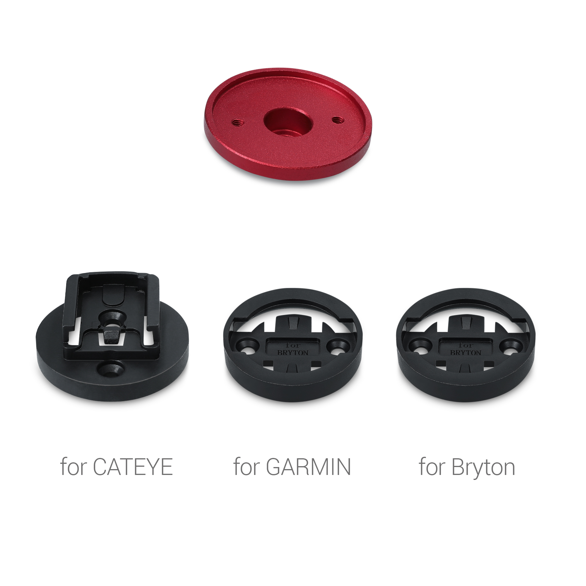 1x Držák na kolo kwmobile pro Garmin Edge / Bryton Rider / CatEye - Set of 1 Top Cap Mounts for Bike GPS Navigation