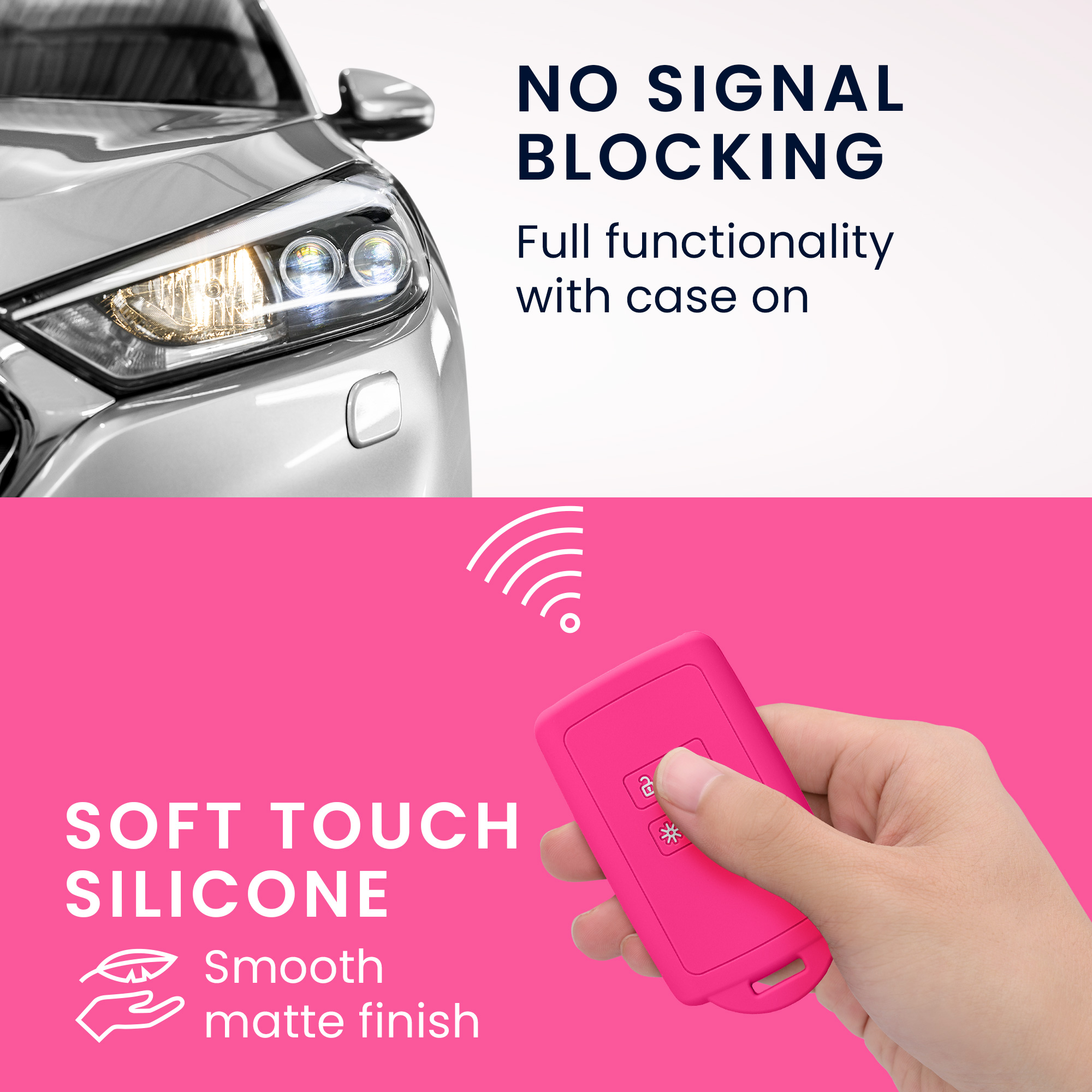 Obal na klíč od auta pro Renault chytrý klíč se 4 tlačítky kwmobile - tmavě růžová
