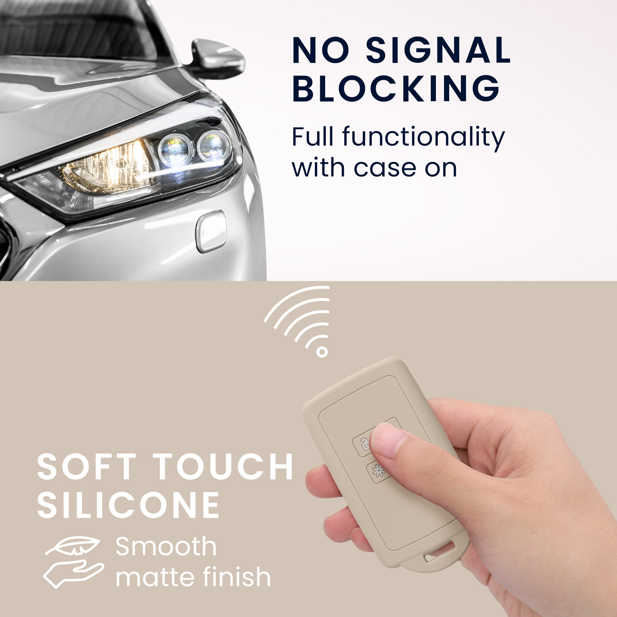 Obal na klíč od auta pro Renault chytrý klíč se 4 tlačítky kwmobile - krémová