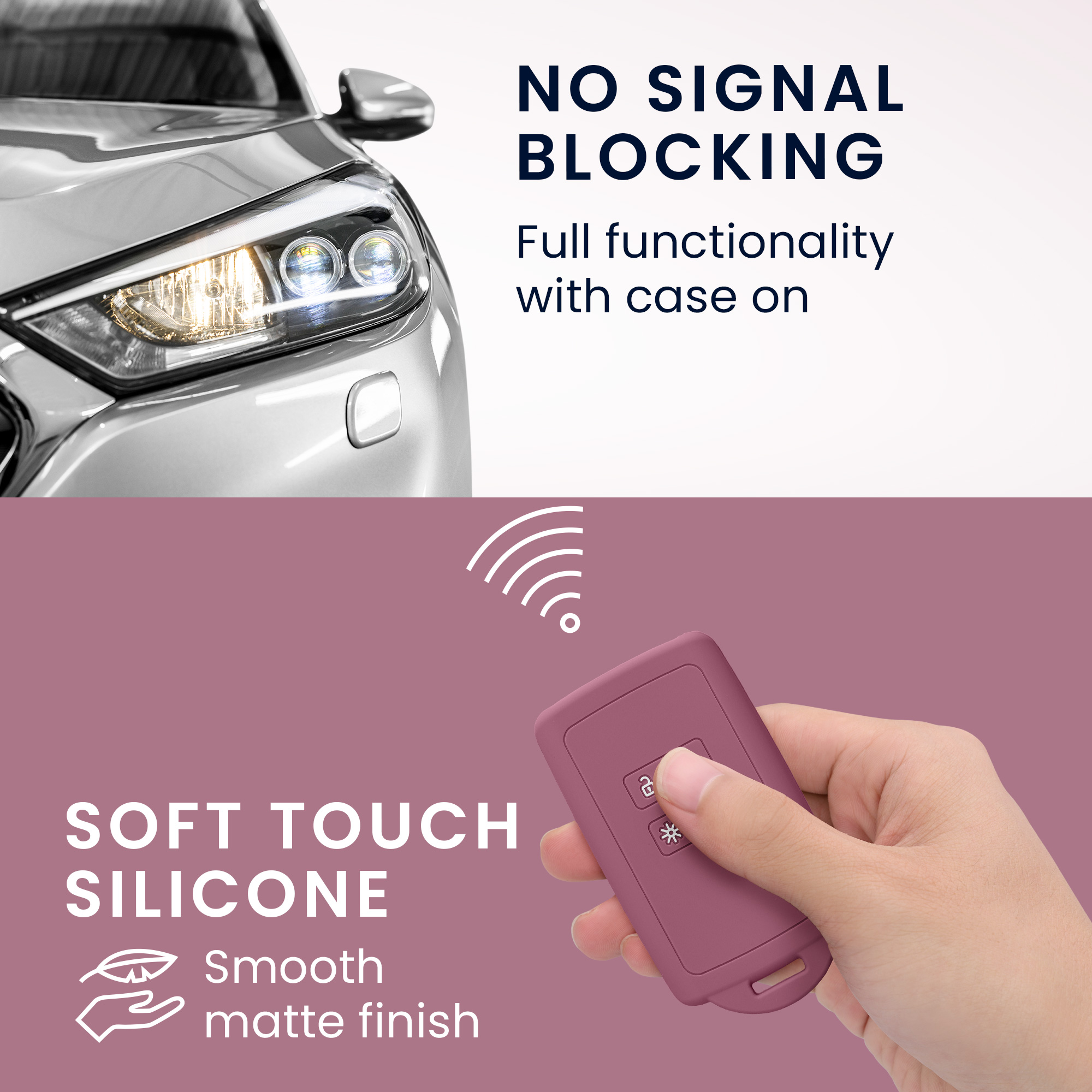 Obal na klíč od auta pro Renault chytrý klíč se 4 tlačítky kwmobile - tmavě starorůžová