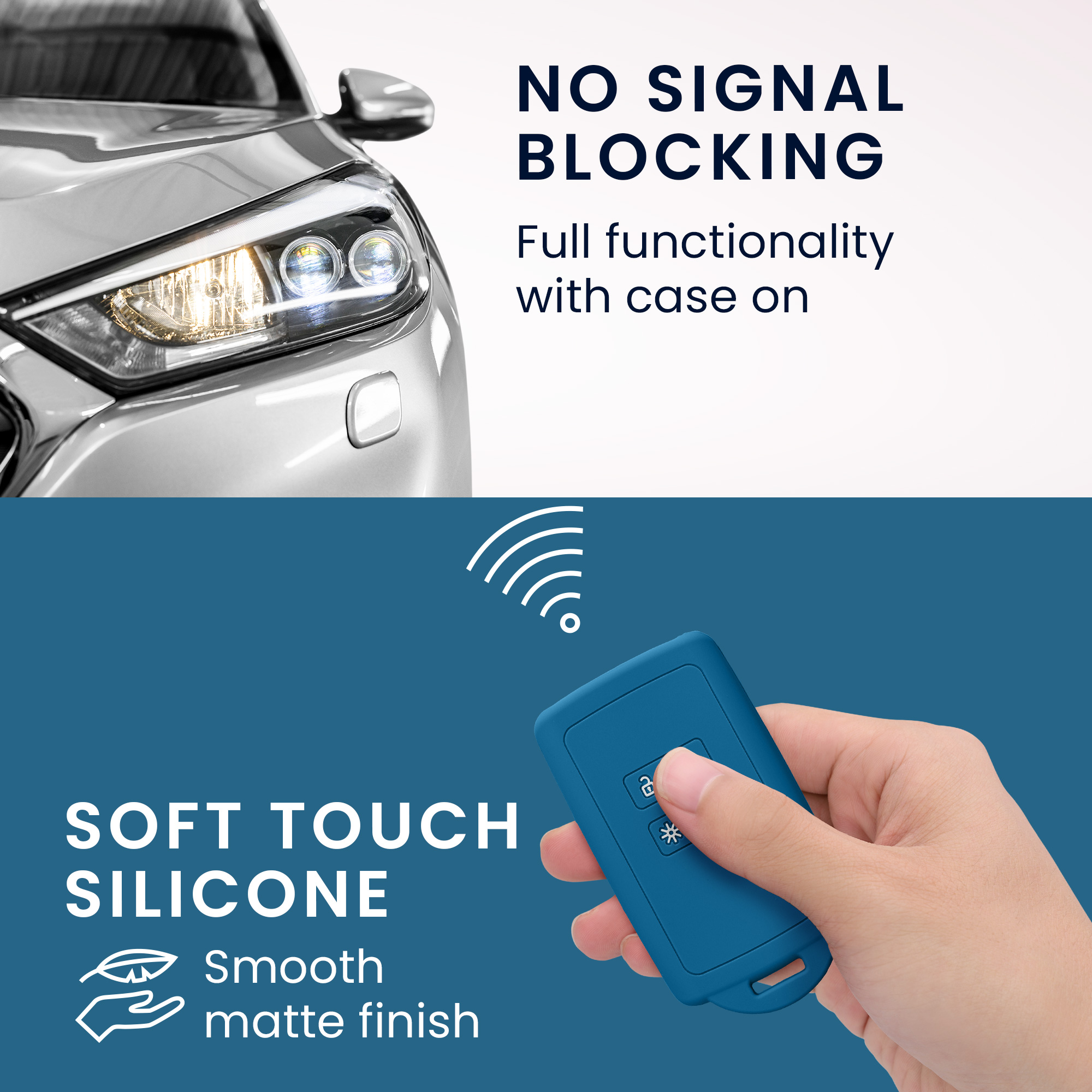 Obal na klíč od auta pro Renault chytrý klíč se 4 tlačítky kwmobile - modrý korál