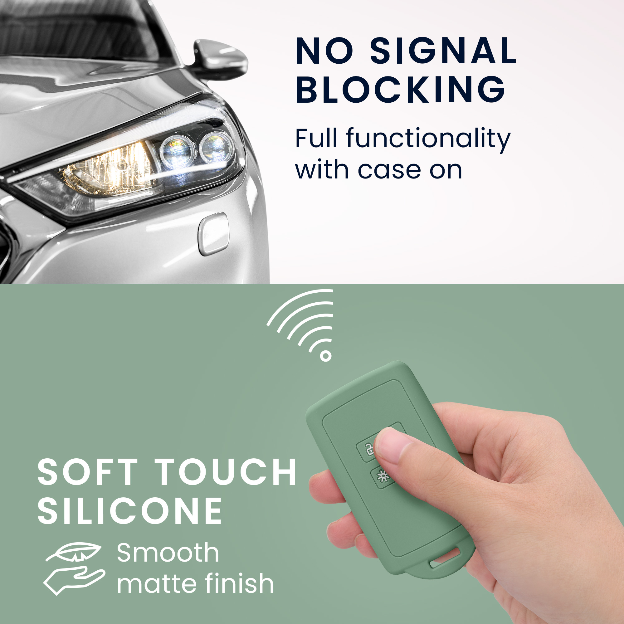 Obal na klíč od auta pro Renault chytrý klíč se 4 tlačítky kwmobile - zemitě zelená