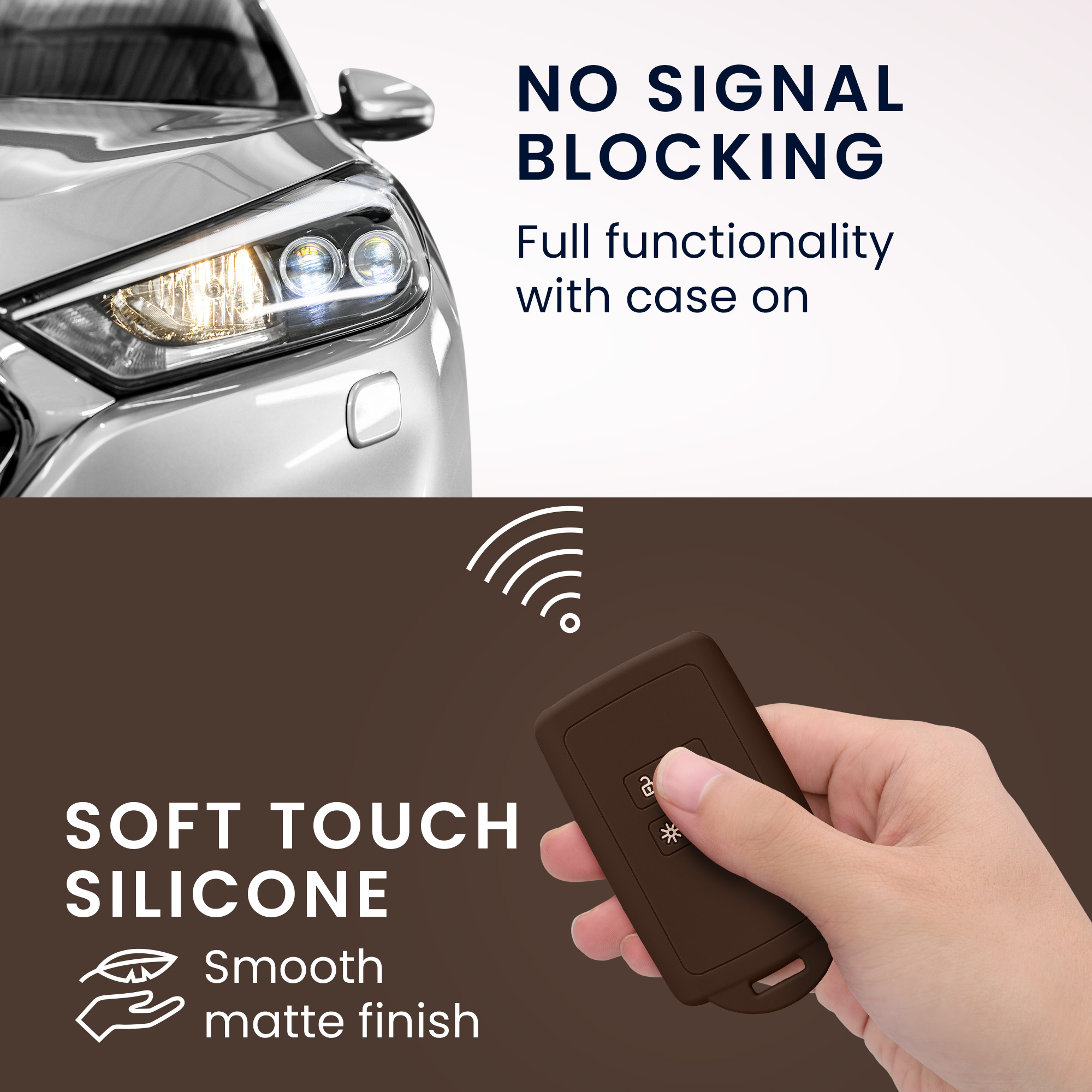 Obal na klíč od auta pro Renault chytrý klíč se 4 tlačítky kwmobile - čokoládová