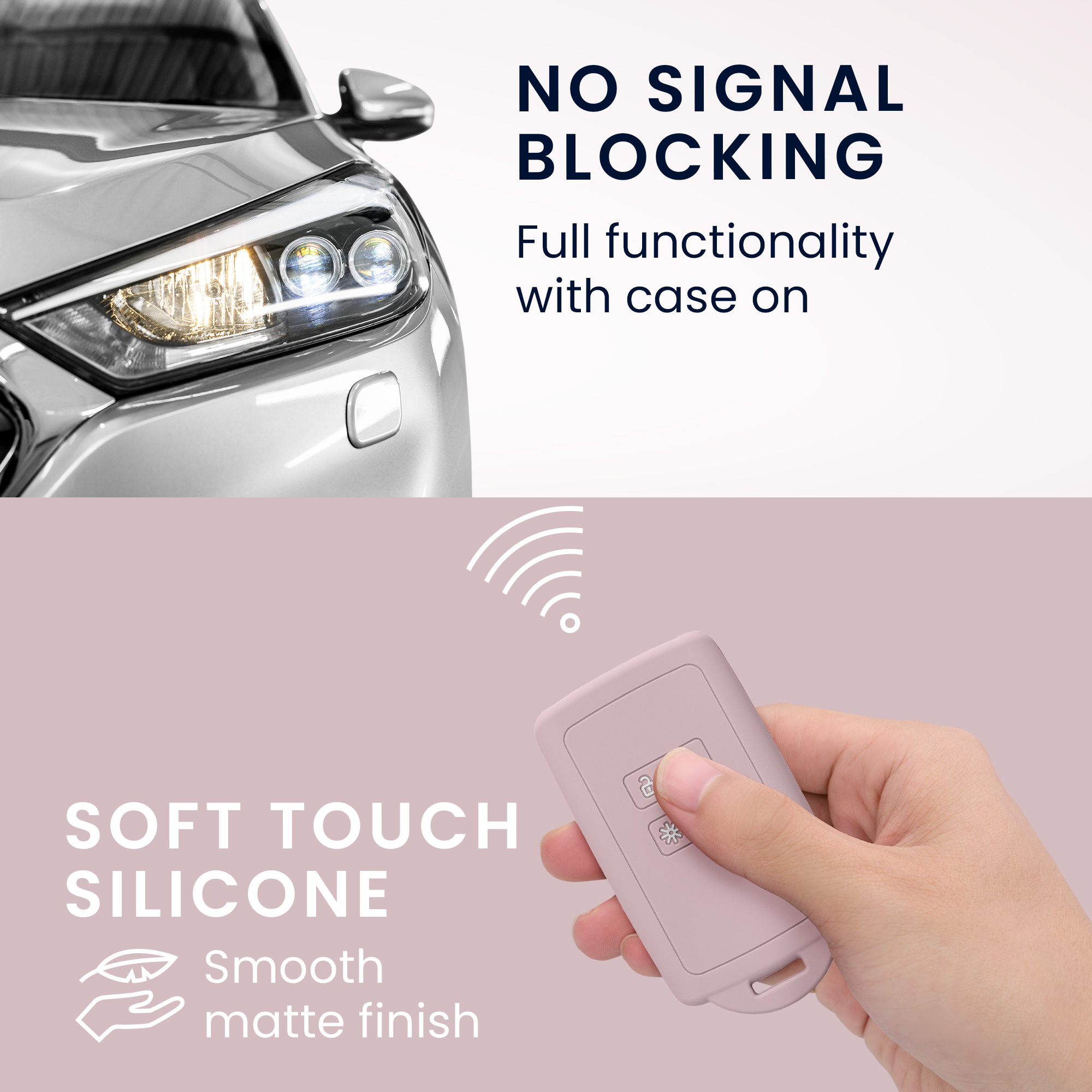 Obal na klíč od auta pro Renault chytrý klíč se 4 tlačítky kwmobile - matná starorůžová