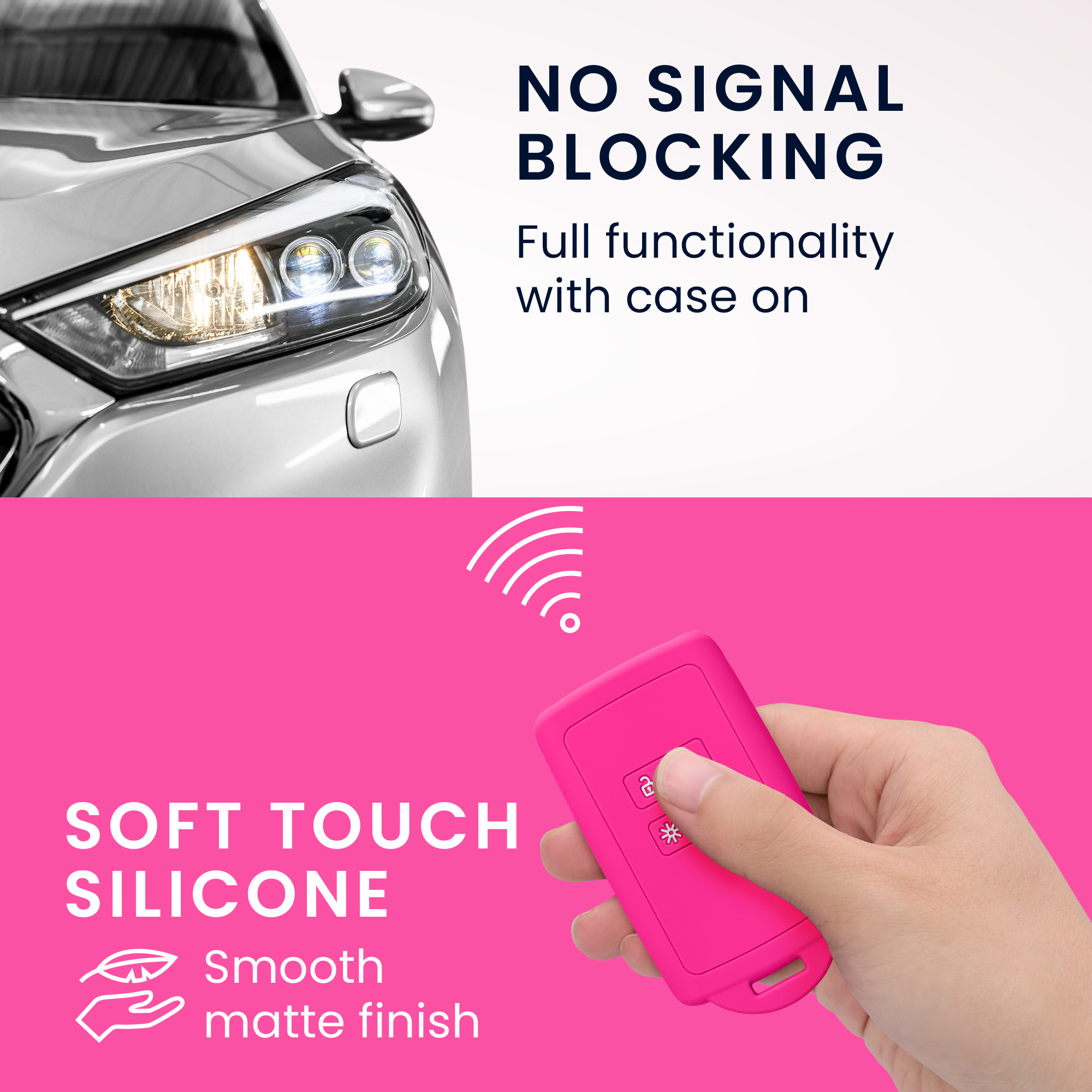 Obal na klíč od auta pro Renault chytrý klíč se 4 tlačítky kwmobile - neonově růžová