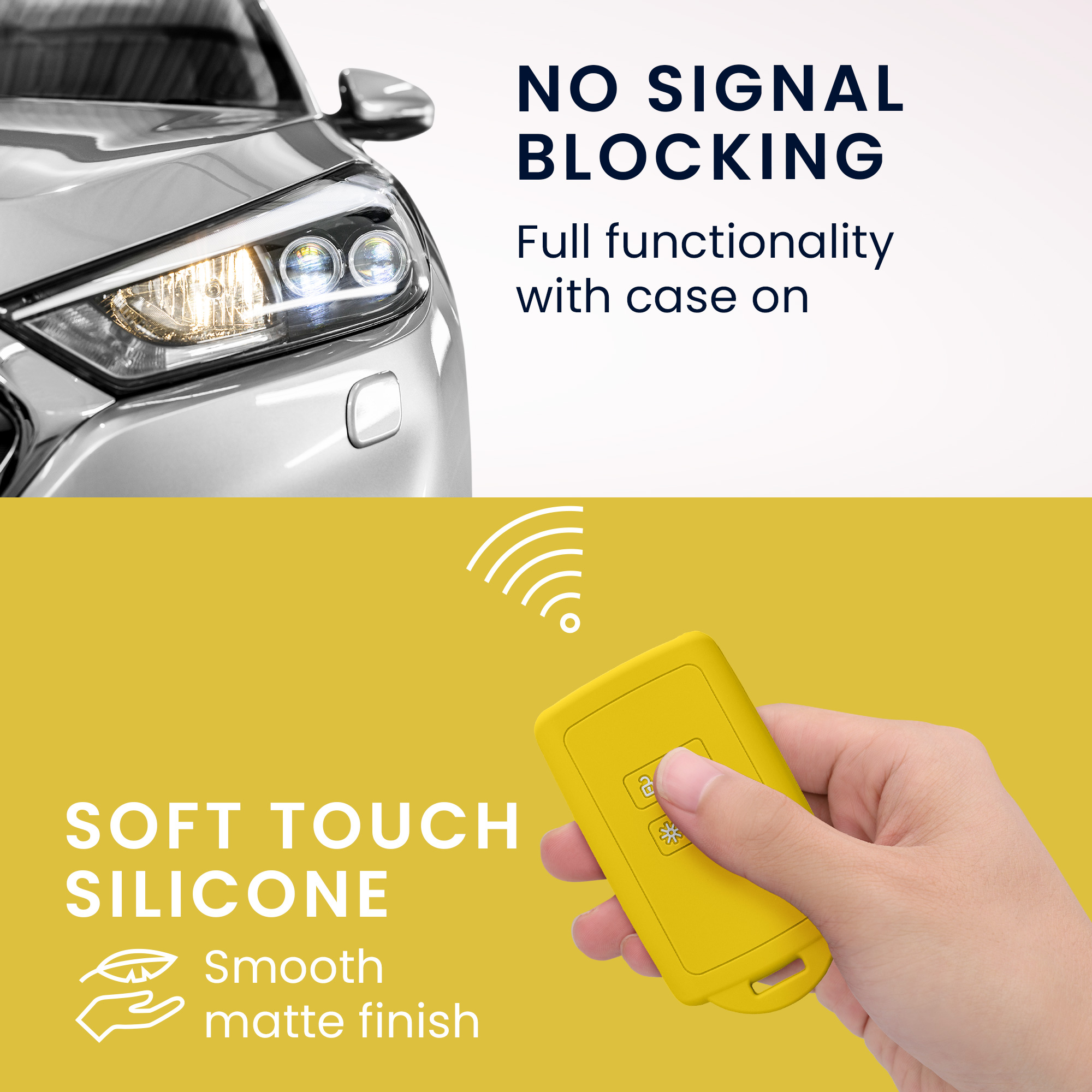 Obal na klíč od auta pro Renault chytrý klíč se 4 tlačítky kwmobile - zářivě žlutá