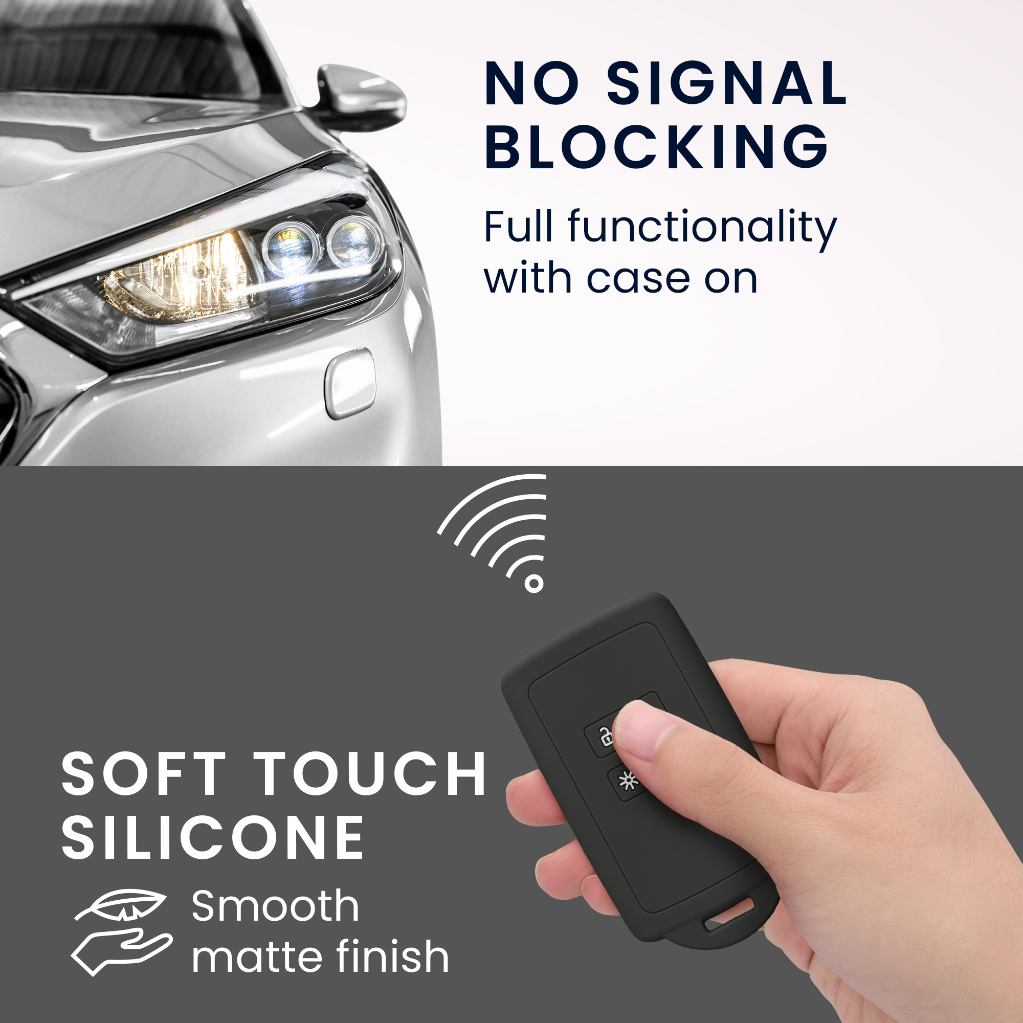 Obal na klíč od auta pro Renault chytrý klíč se 4 tlačítky kwmobile - matná černá