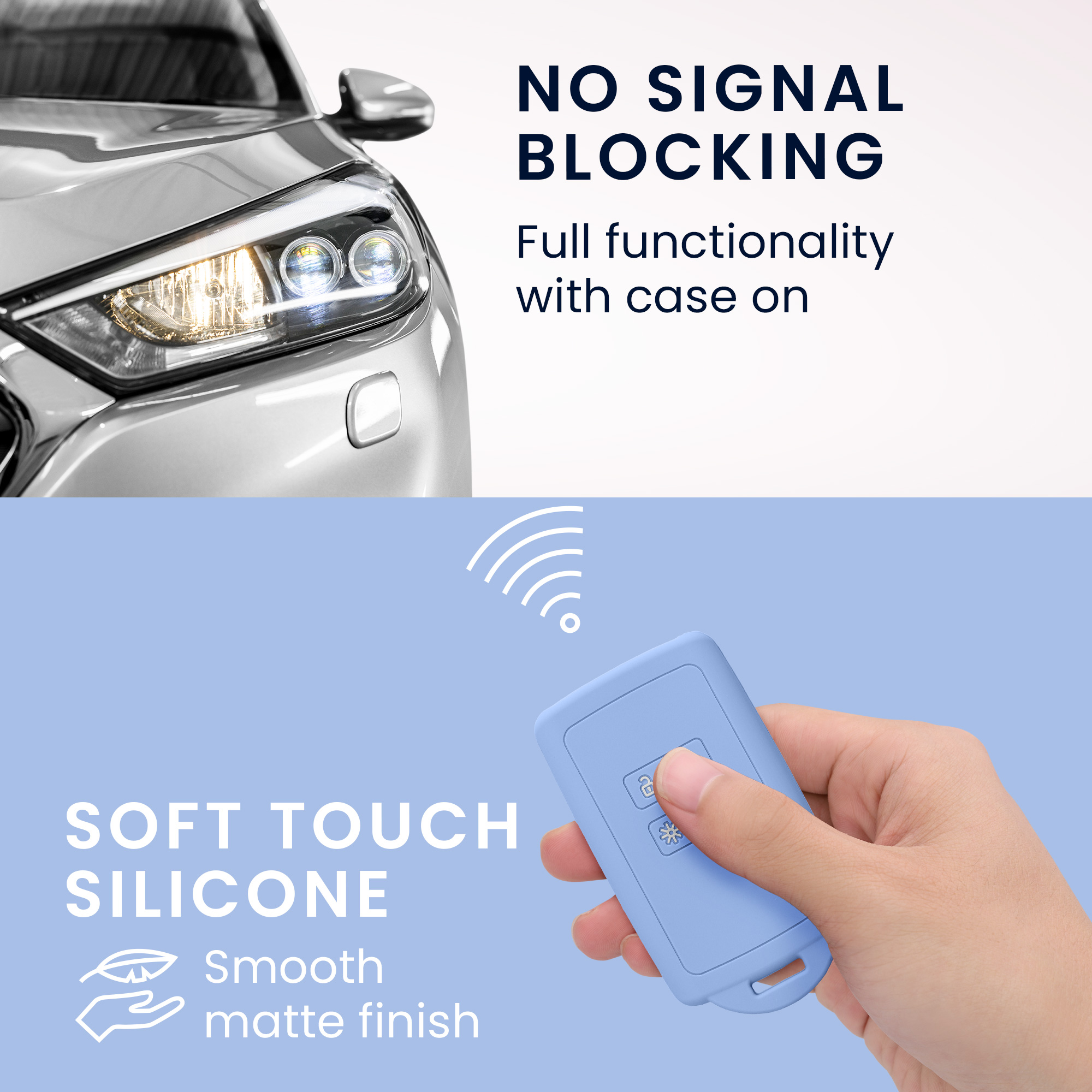 Obal na klíč od auta pro Renault chytrý klíč se 4 tlačítky kwmobile - levandulová modrá