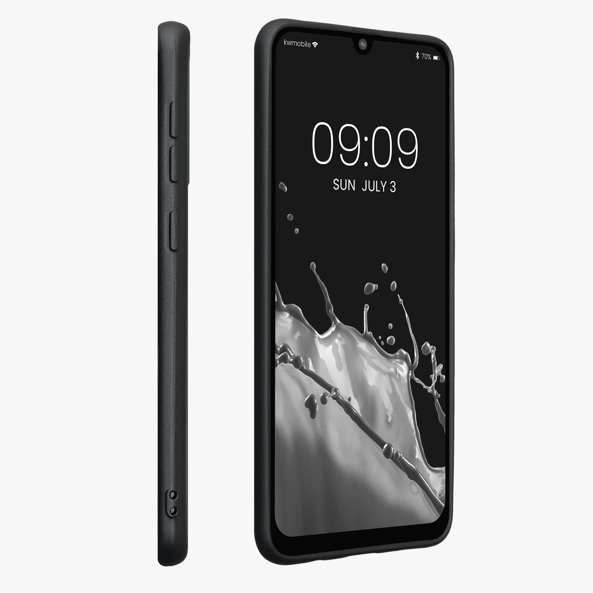 Kryt na mobil Samsung Galaxy A50 kwmobile TPU metalický Metalická šedá