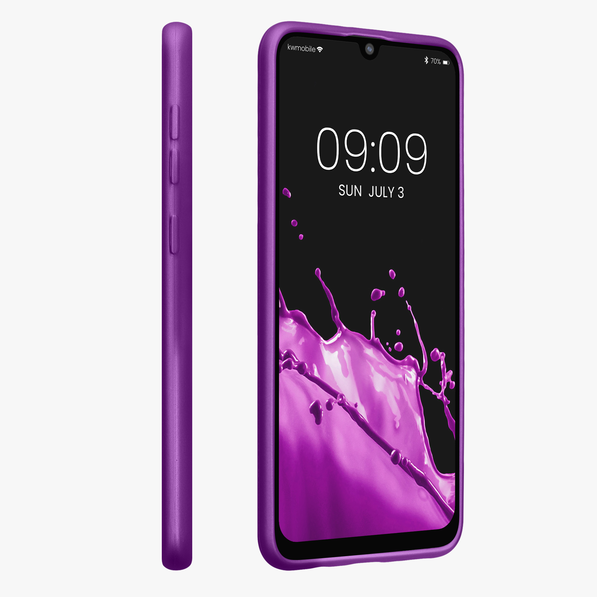 Pouzdro pro Samsung Galaxy A50 kwmobile tenké metalické silikonové - metalická fialová