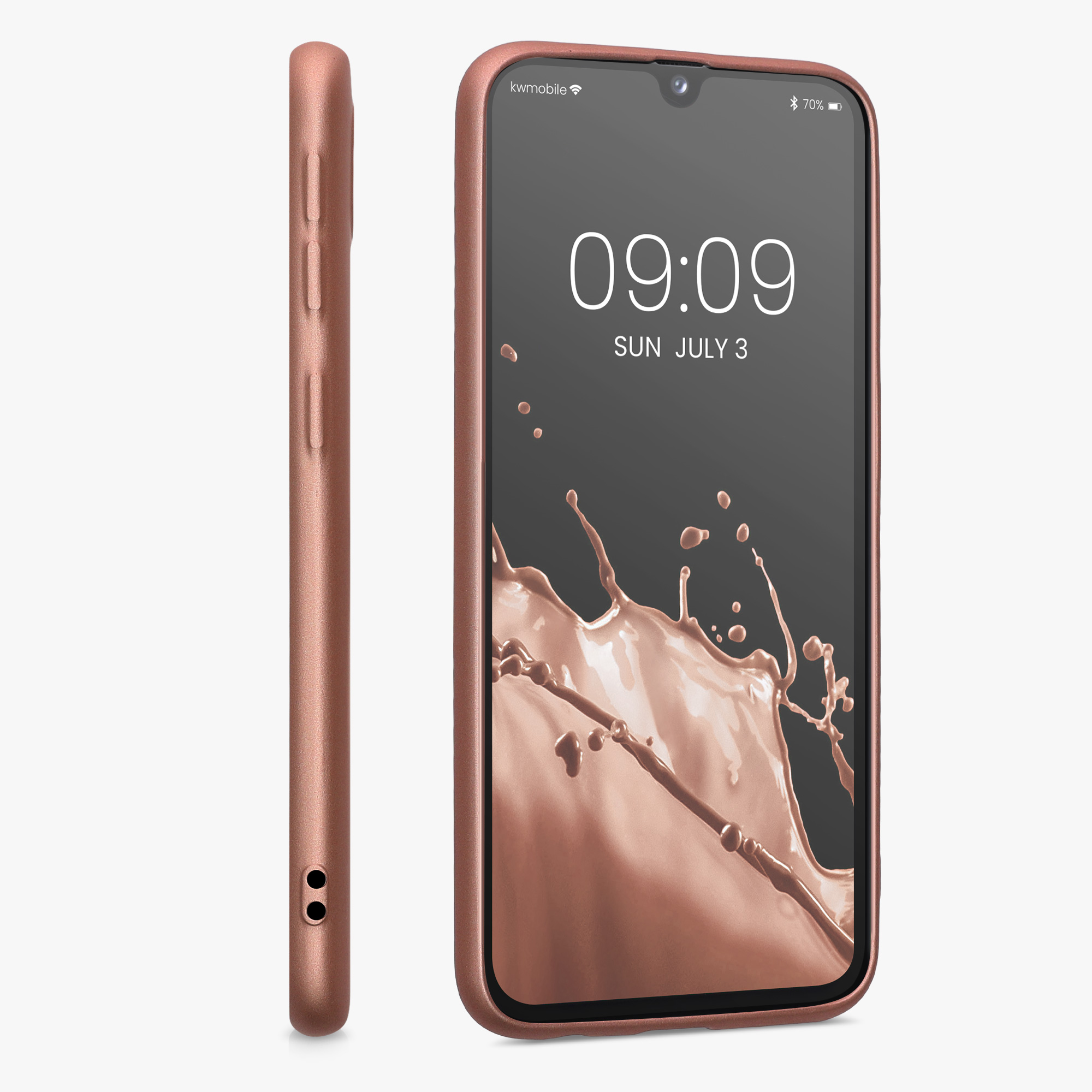 Pouzdro pro Samsung Galaxy A40 kwmobile tenké metalické silikonové - metalická bronzová