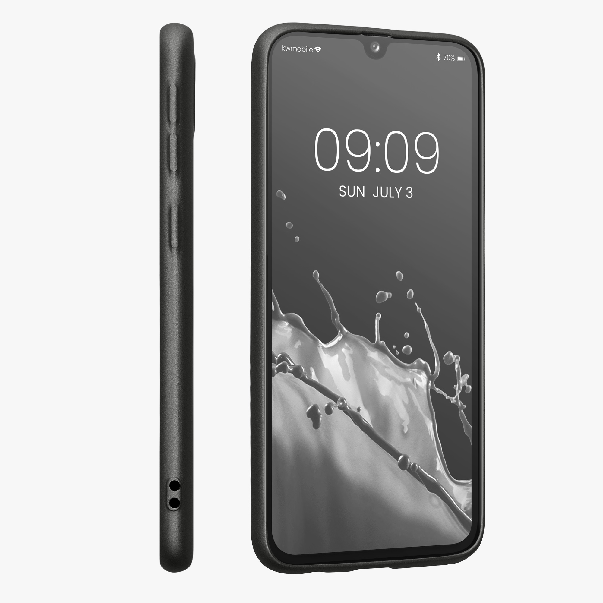 Pouzdro pro Samsung Galaxy A40 kwmobile tenké metalické silikonové - metalická šedá