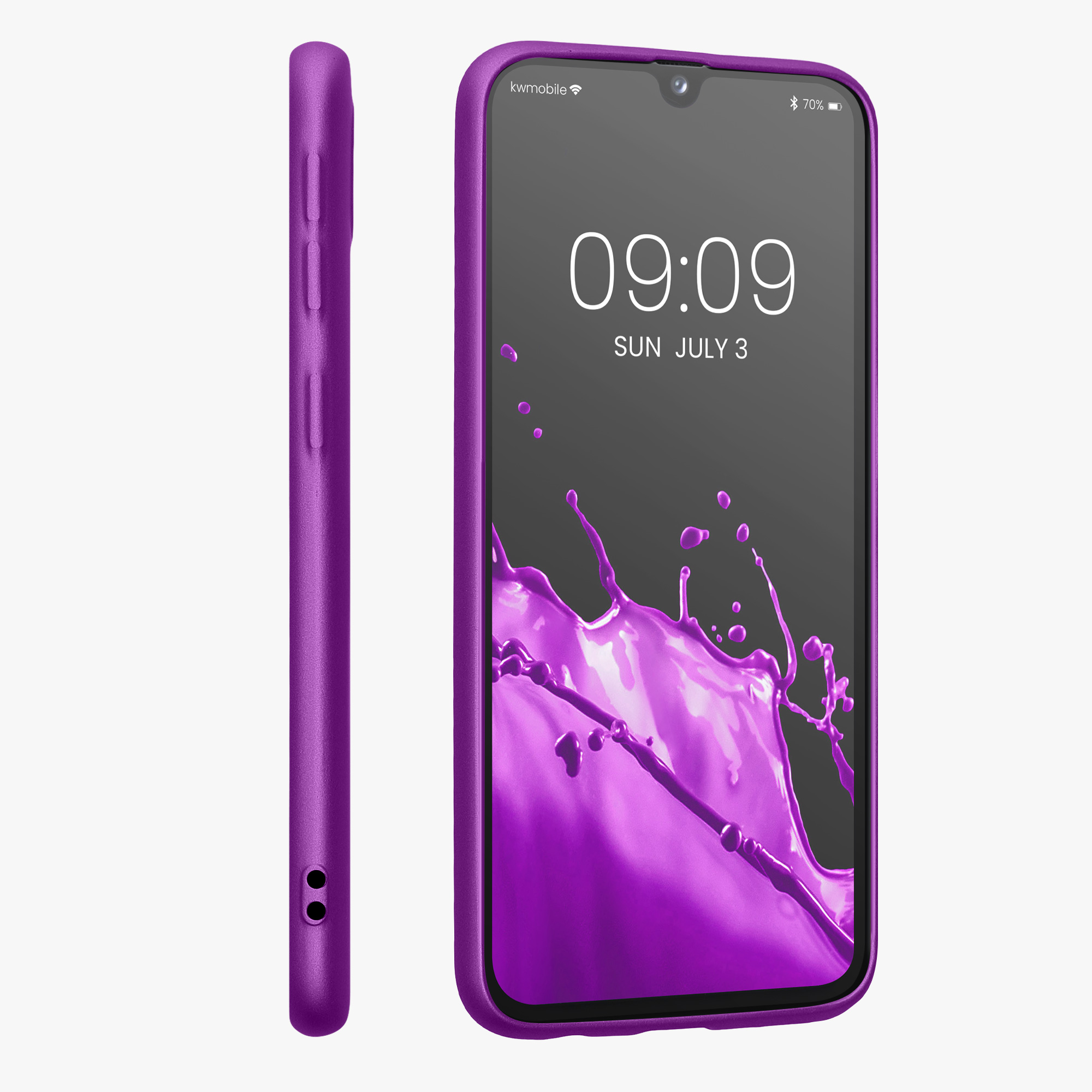 Kryt na mobil Samsung Galaxy A40 kwmobile TPU metalický Metalická fialová