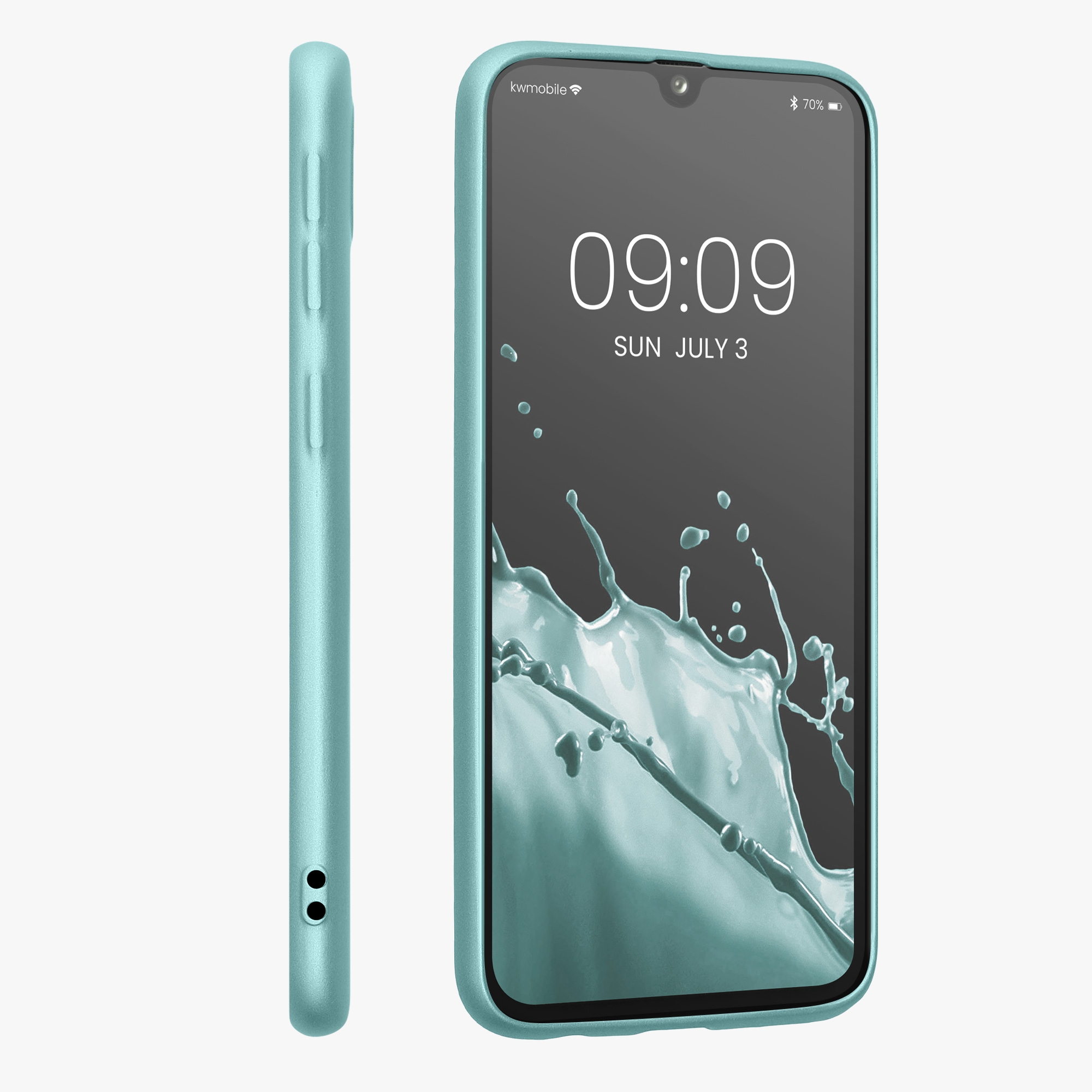 Kryt na mobil Samsung Galaxy A40 kwmobile TPU metalický Metalická mátová zelená