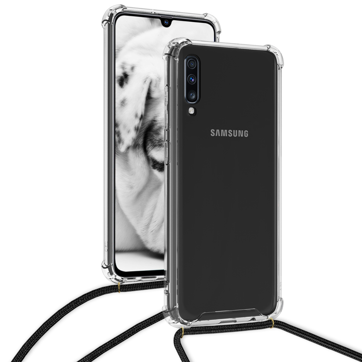 Crossbody kryt na mobil Samsung Galaxy A70 kwmobile transparentní
