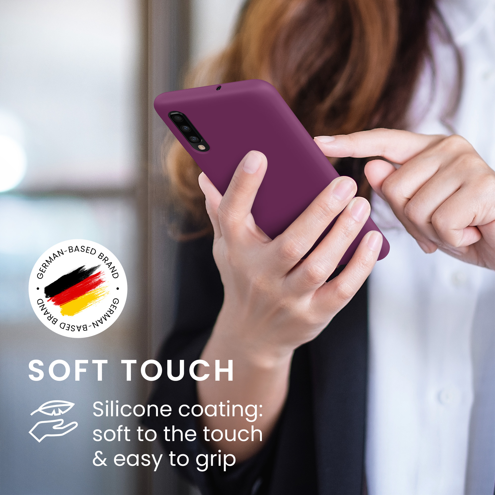 Kryt na mobil Samsung Galaxy A50 kwmobile TPU Bordeaux fialová