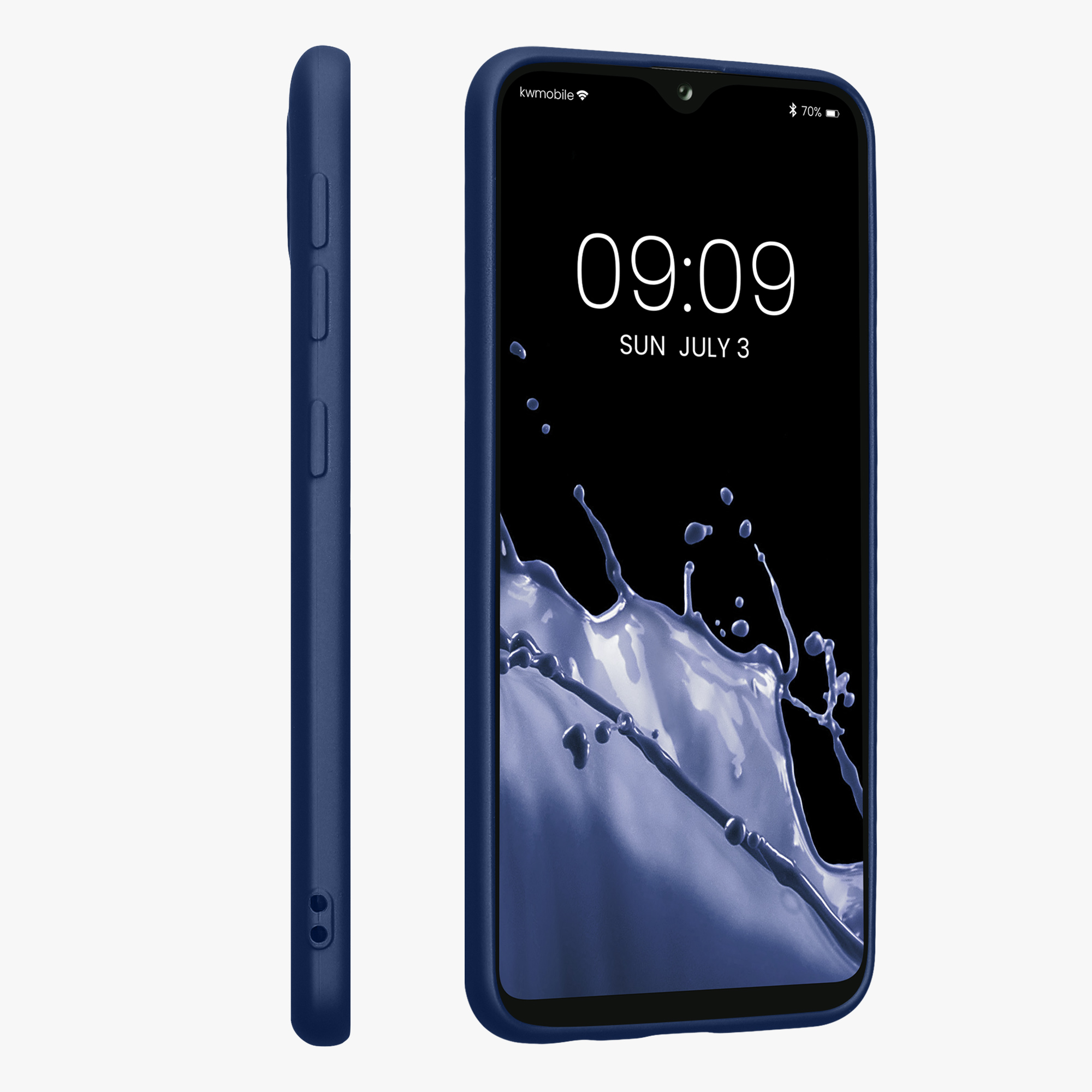 Metalický kryt na mobil Samsung Galaxy A20e kwmobile metalicky modrý