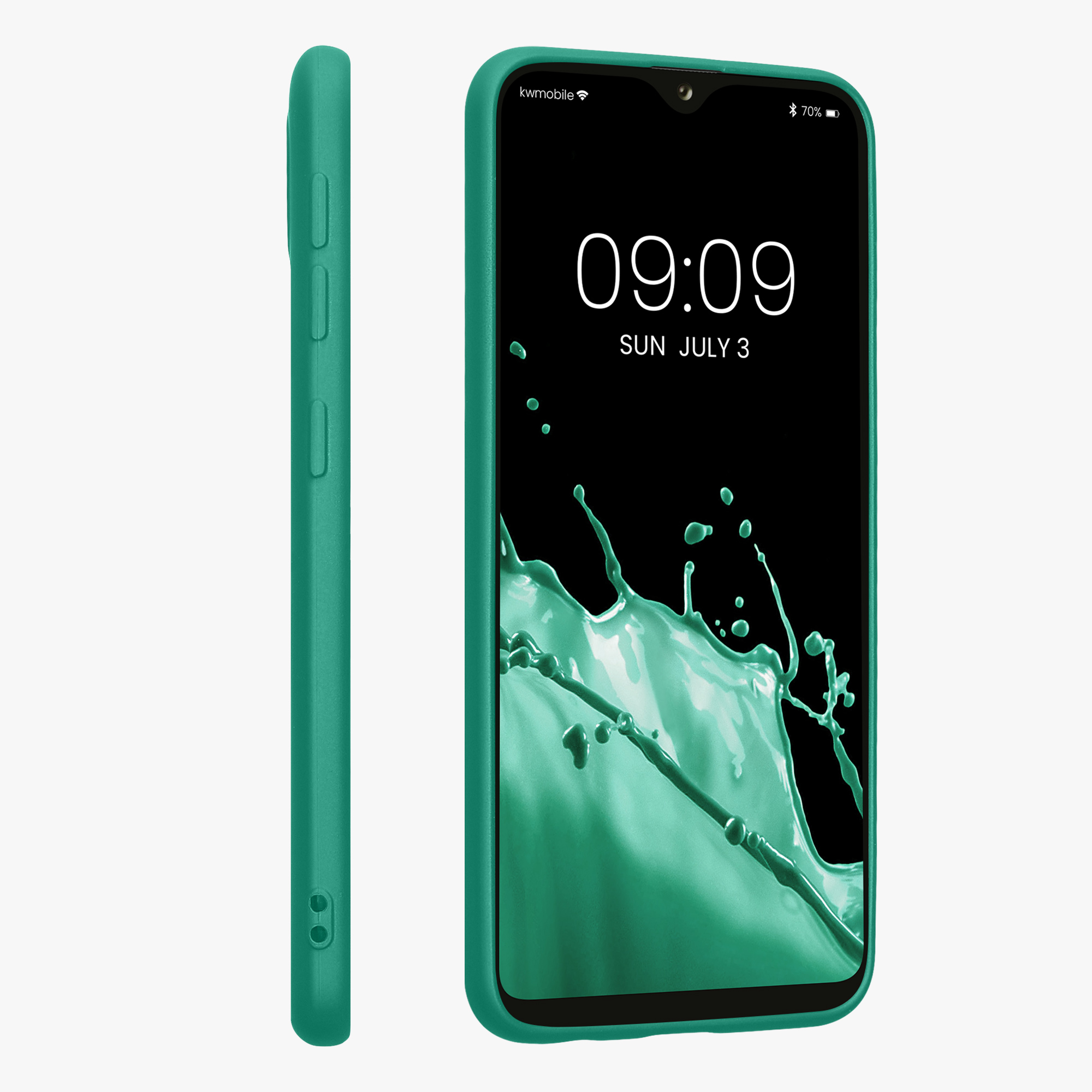 Metalický kryt na mobil Samsung Galaxy A20e kwmobile metalicky tmavě zelený