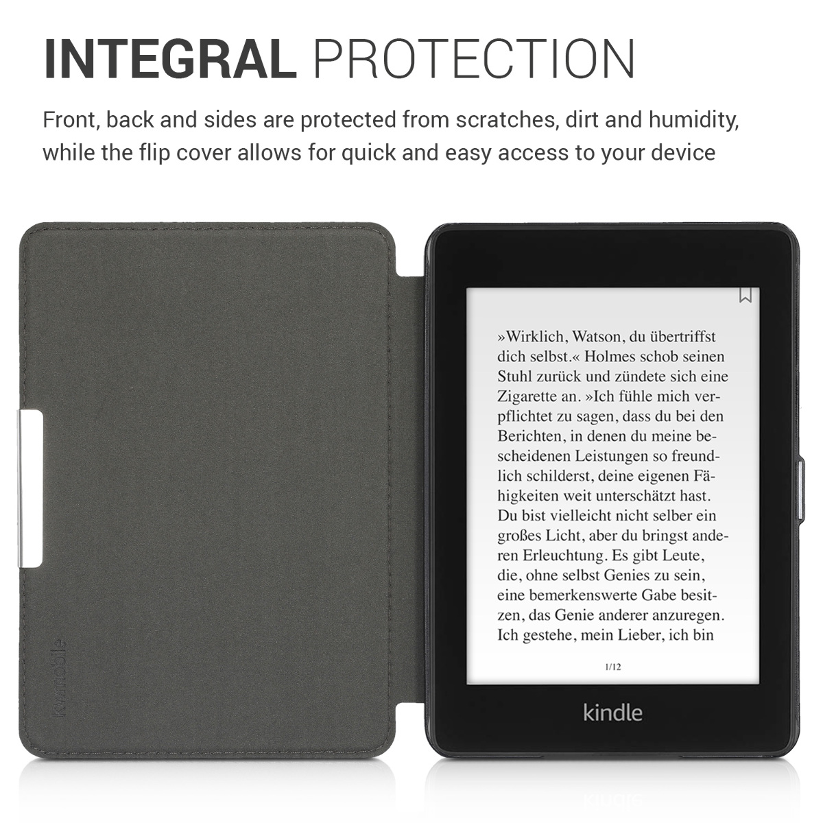 Pouzdro na čtečku kwmobile pro Amazon Kindle Paperwhite (10. Gen - 2018) - motiv pampeliška šedá