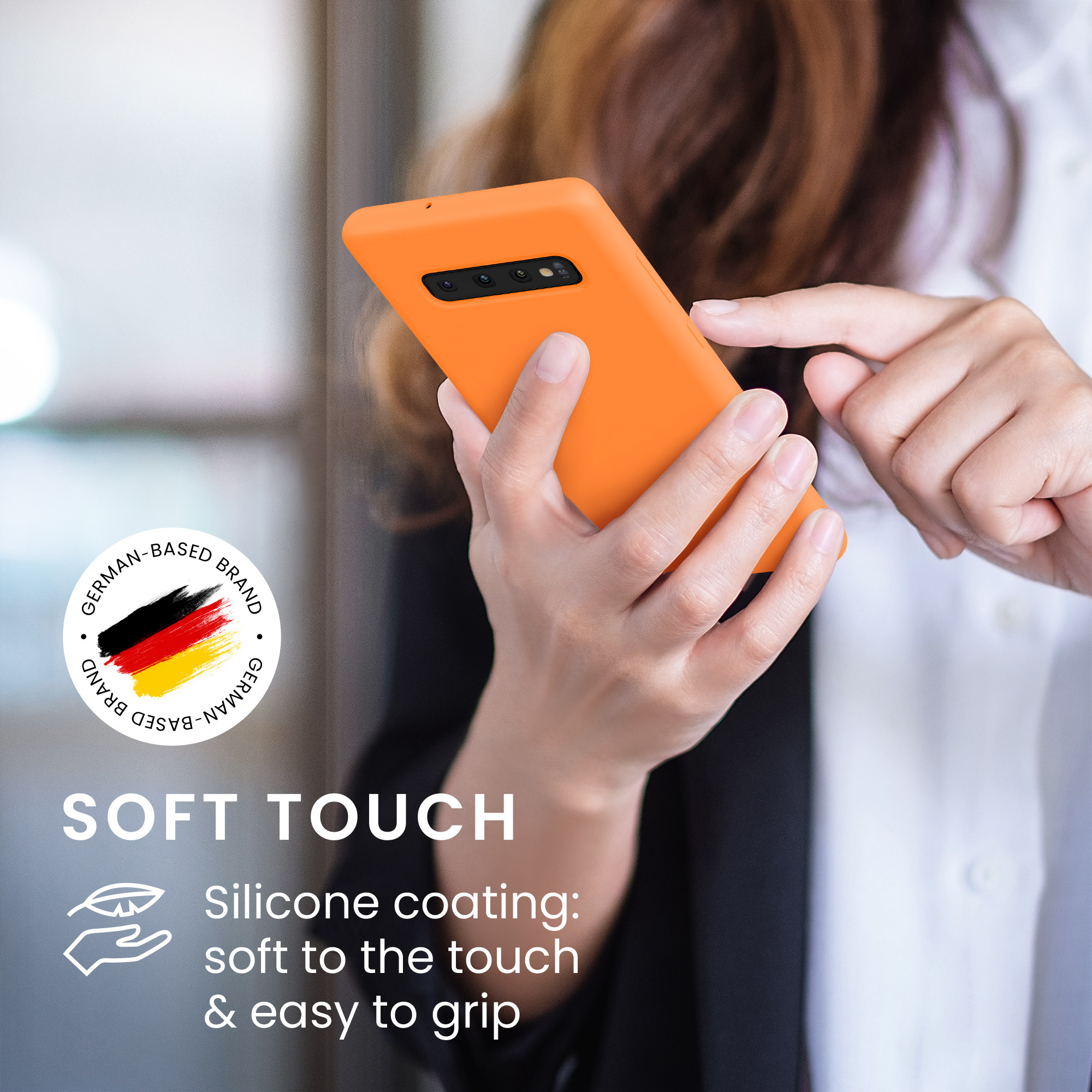 Kryt na mobil Samsung Galaxy S10 Plus / S10+ kwmobile TPU ovocně oranžový
