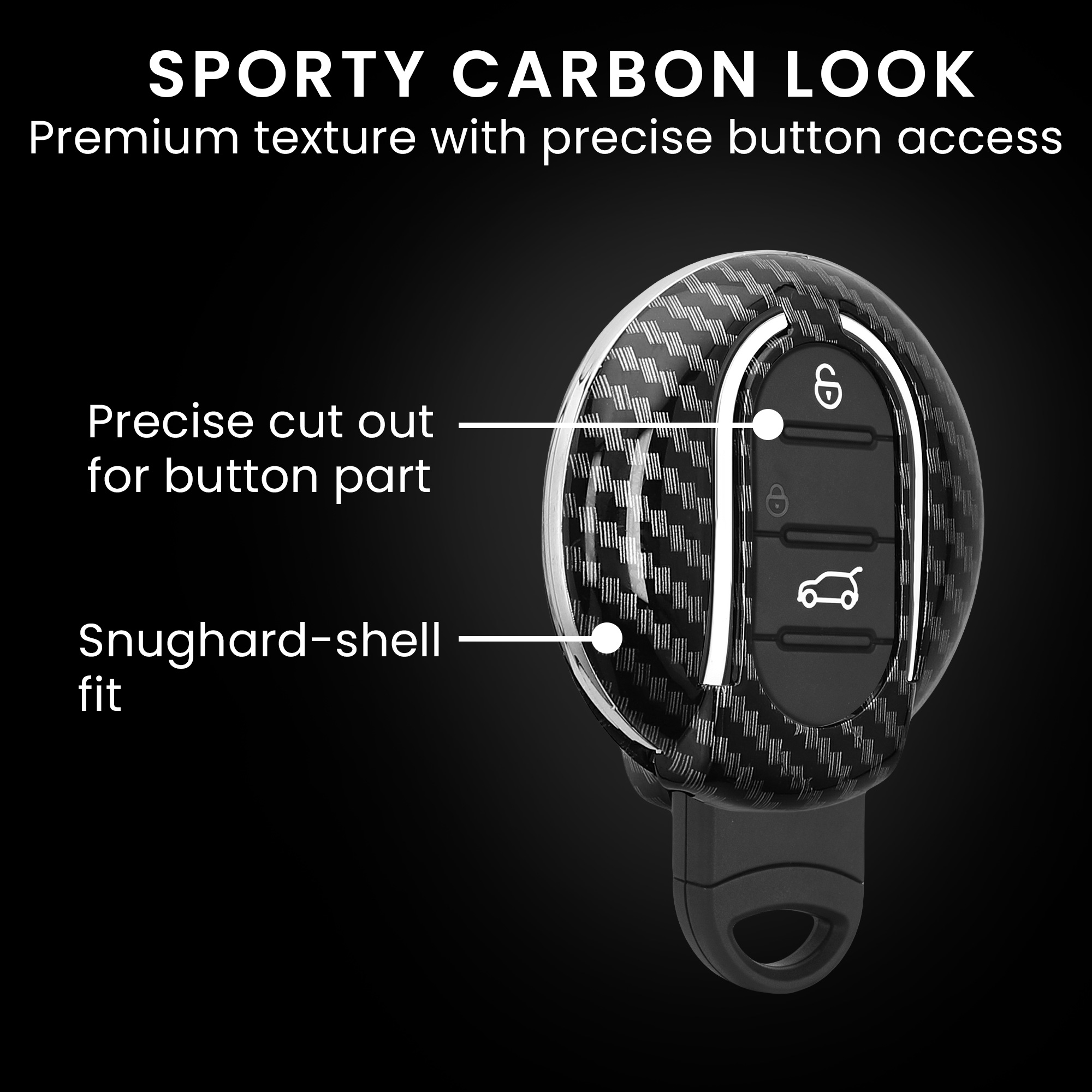 Pouzdro na autoklíč kwmobile pro Mini 3 Button - Karbonově černá