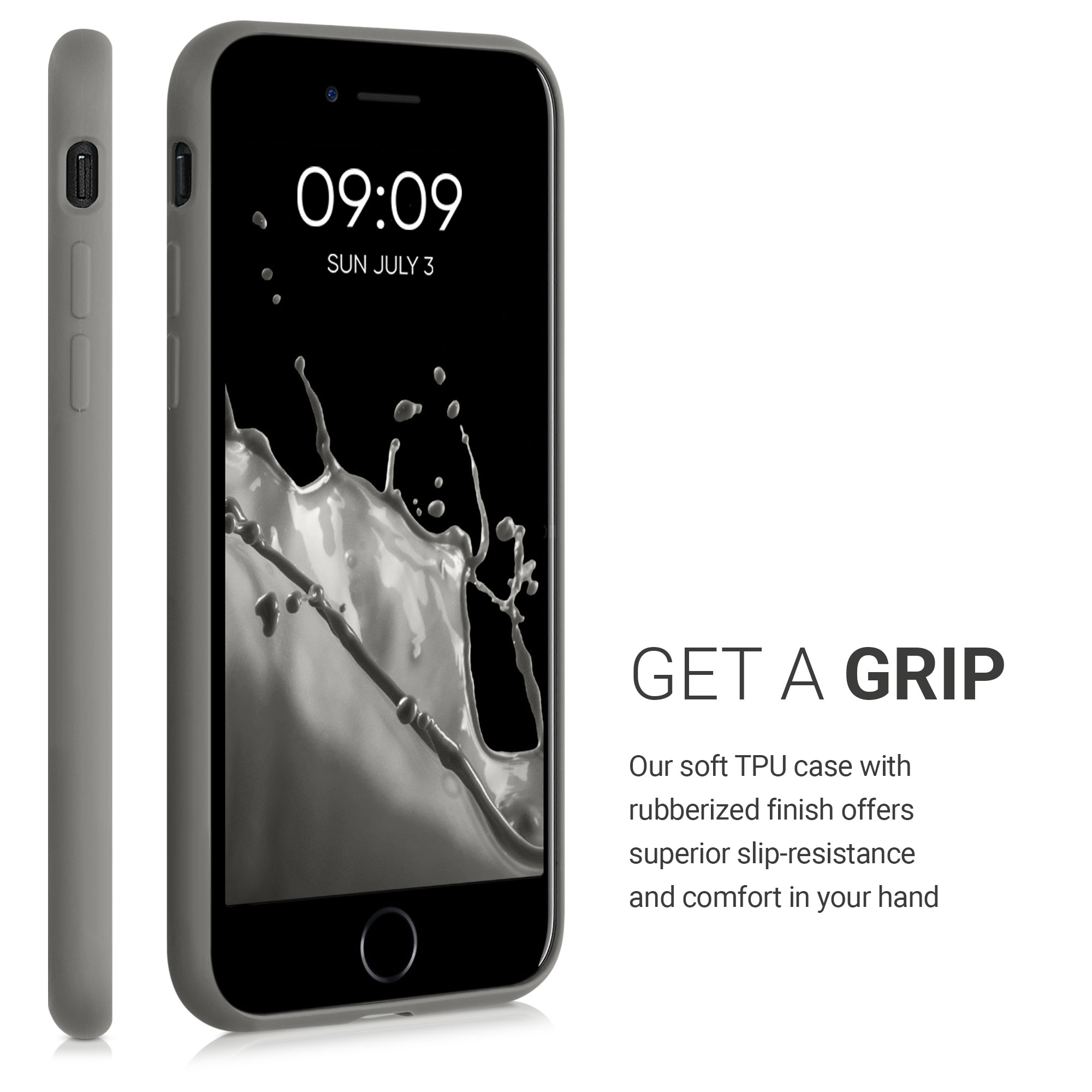 Kryt s držákem karty kwmobile pro iPhone SE 2022/2020/8/7 - kamenný prach