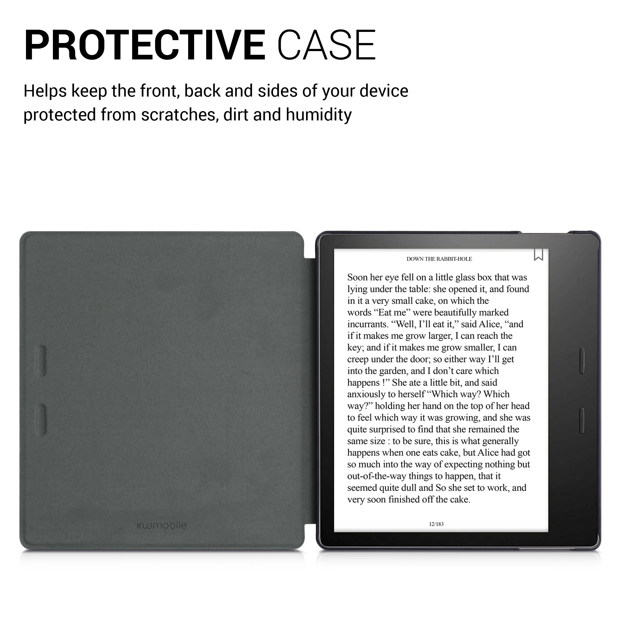 Pouzdro na čtečku kwmobile pro Amazon Kindle Oasis 10. Generation - motiv bílé květy bílá / černá